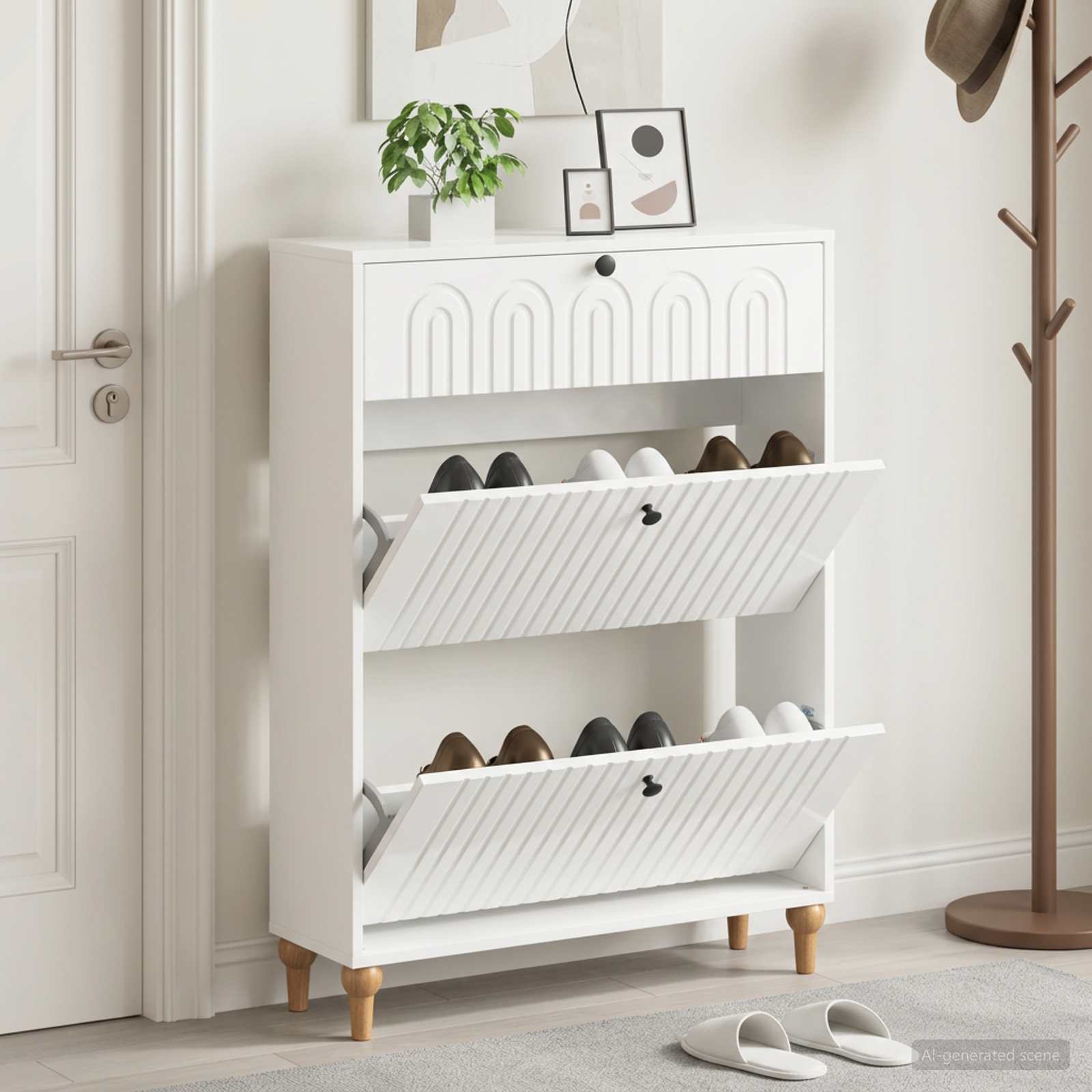 Schuhschrank ALKMAAR 78 x 24 x 103 cm Holzwerkstoff