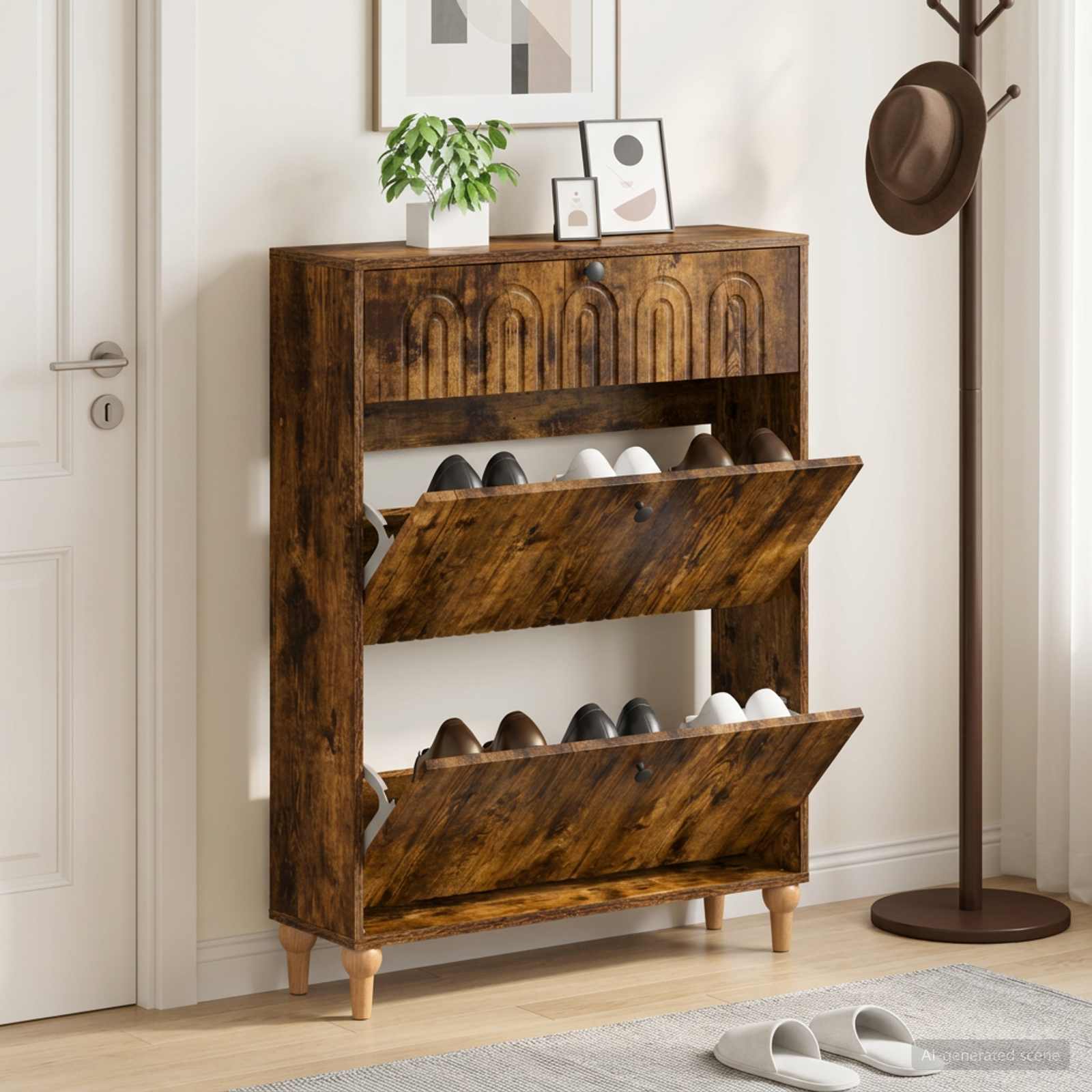Schuhschrank ALKMAAR 78 x 24 x 103 cm Holzwerkstoff