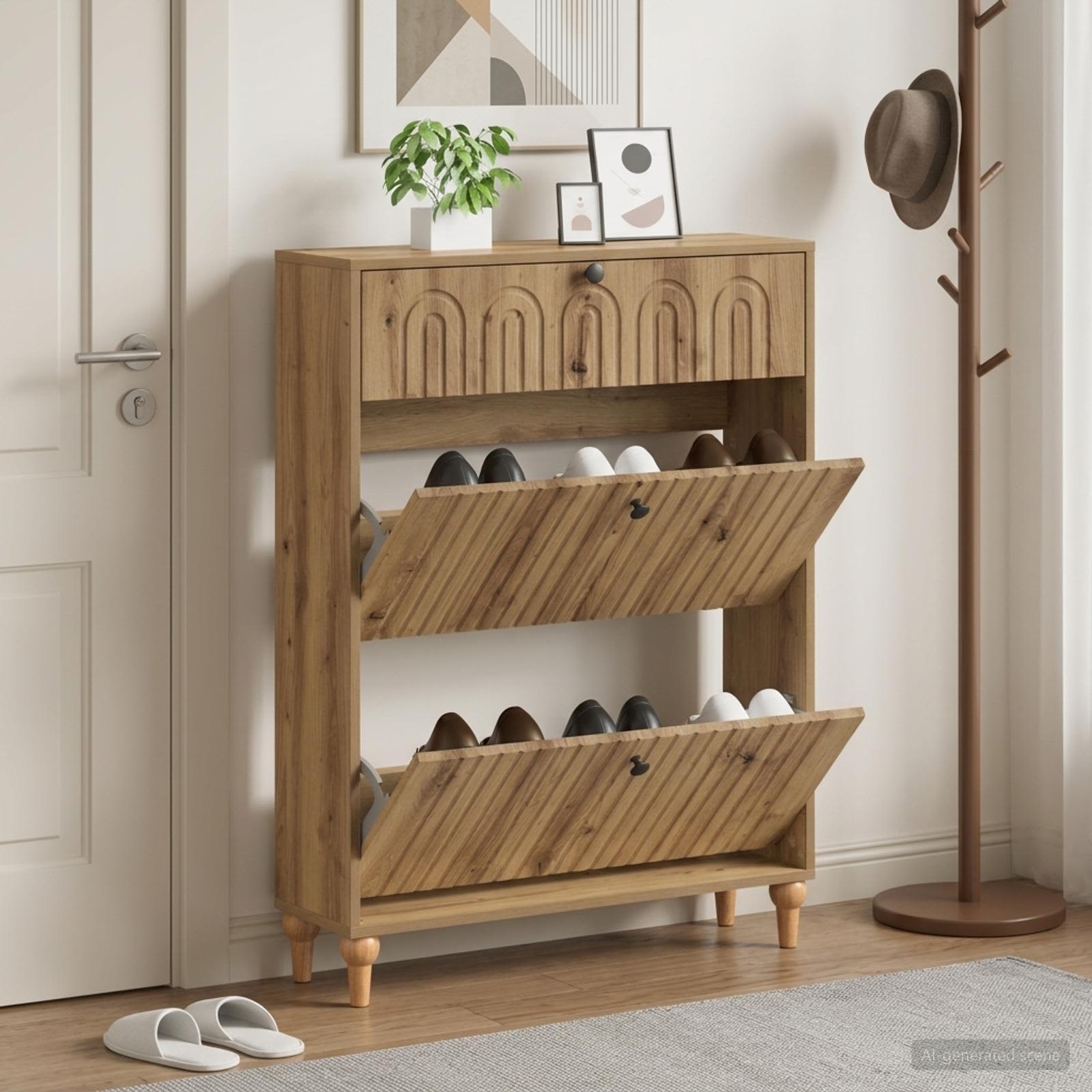 Schuhschrank ALKMAAR 78 x 24 x 103 cm Holzwerkstoff