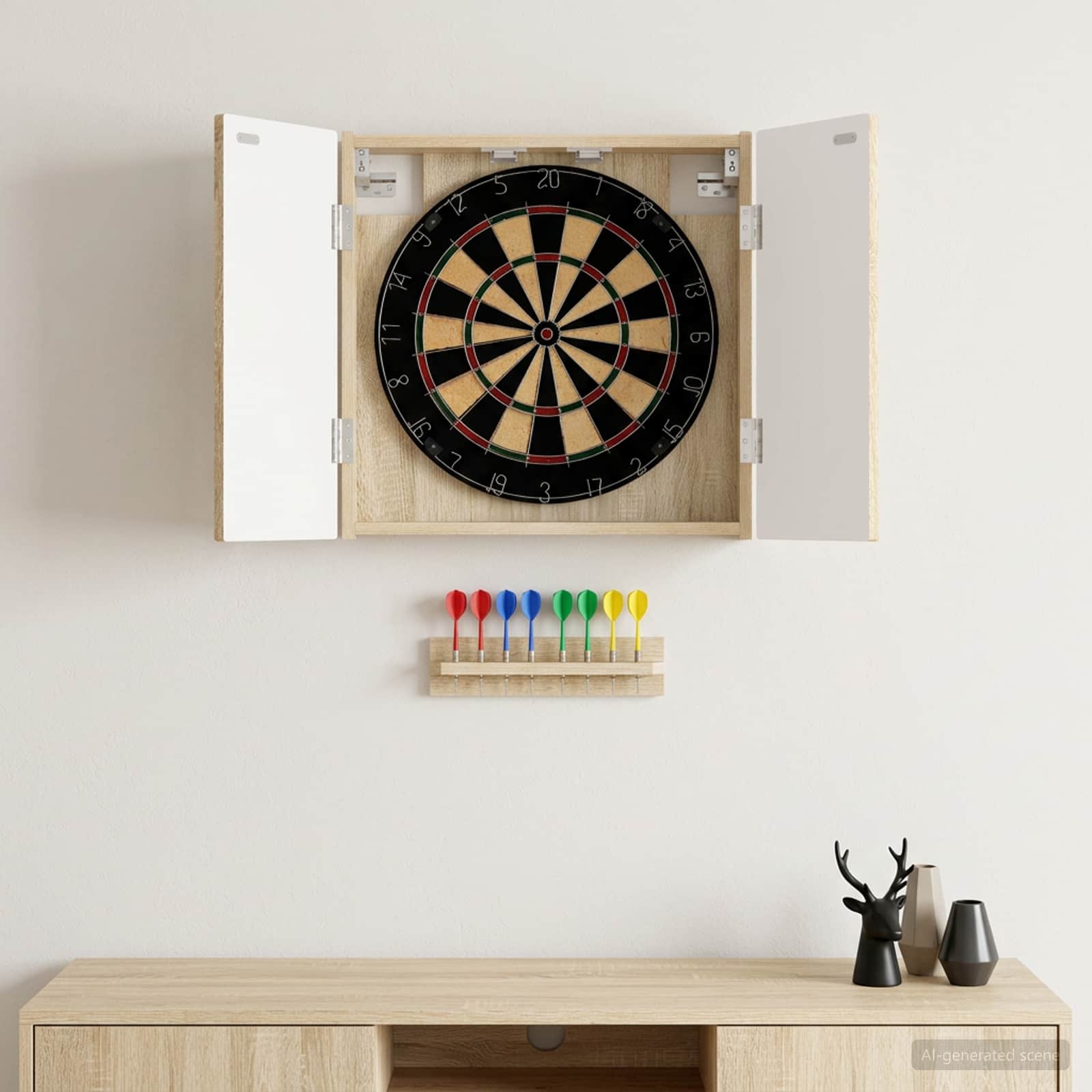 Dartboard Schrank ALKMAAR Sonoma-Eiche 52,5 x 10,5 x 53,5 cm