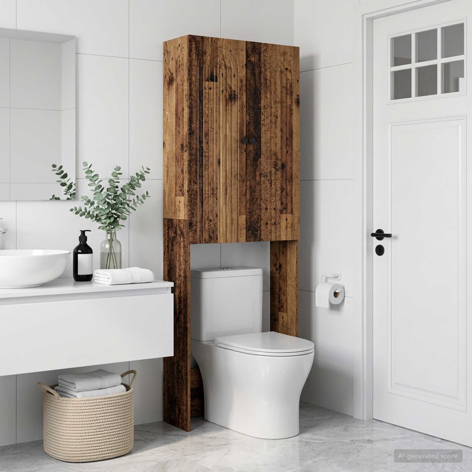 Toilettenschrank ALKMAAR Altholz 66 x 25,5 x 190 cm