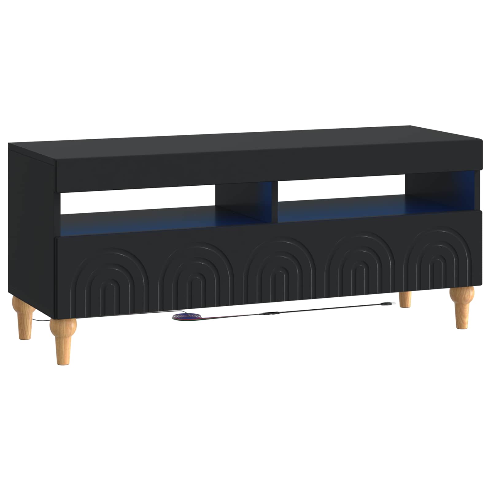 LED-TV-Schrank Schwarz Holzwerkstoff