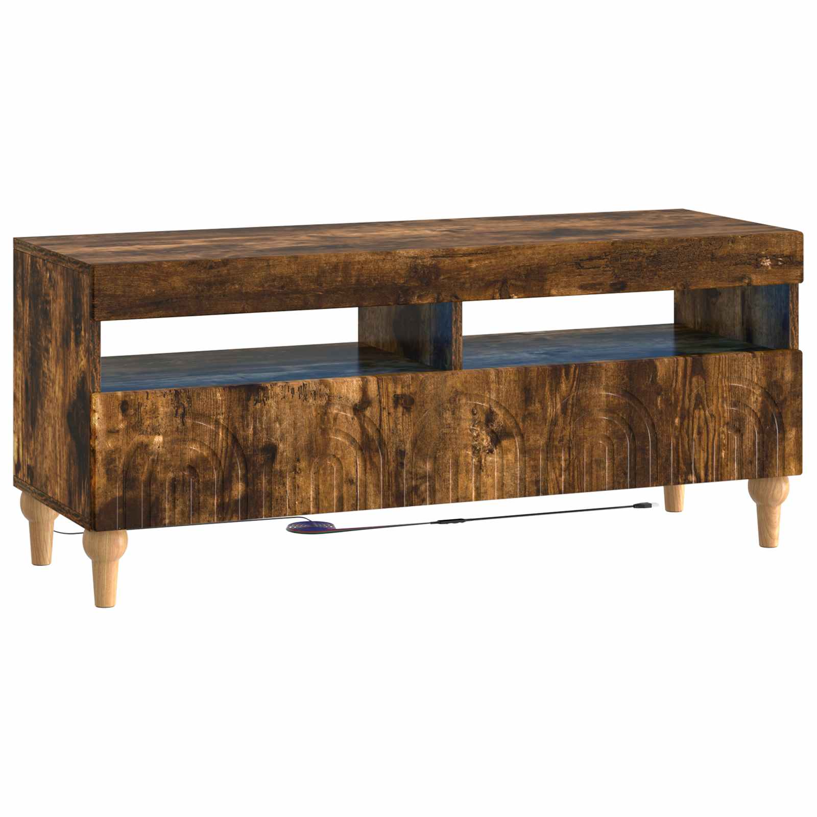LED-TV-Schrank Raucheiche Holzwerkstoff
