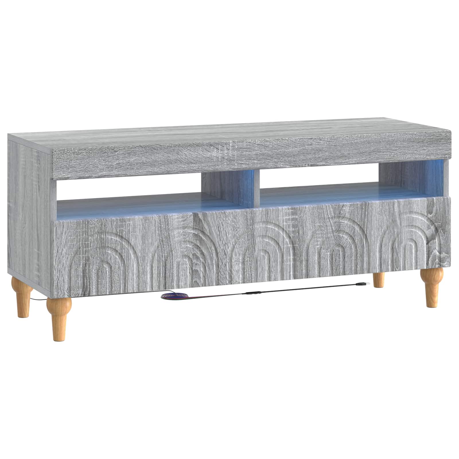 LED-TV-Schrank Sonoma-Grau Holzwerkstoff