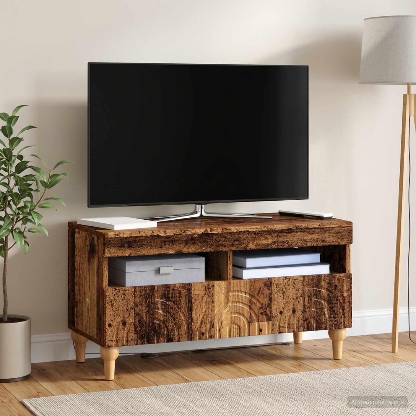 LED-TV-Schrank Altholz Holzwerkstoff