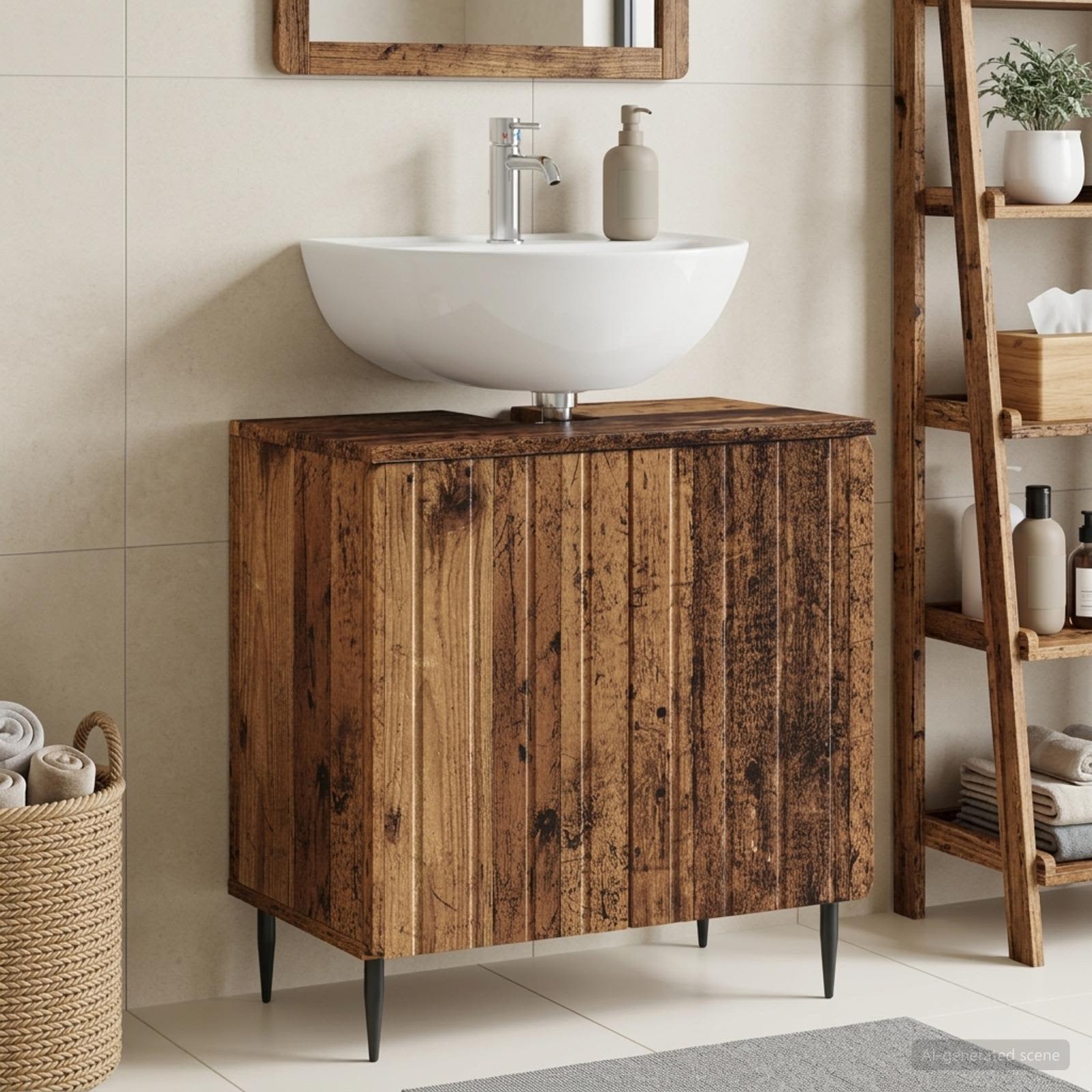 Waschbeckenschrank ZWOLLE Altholz 59,5 x 31,5 x 59 cm