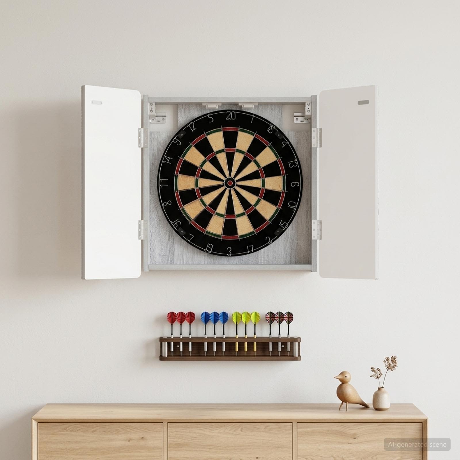 Dartboard Schrank ZWOLLE Sonoma-Grau 52,5 x 10,5 x 57,5 cm