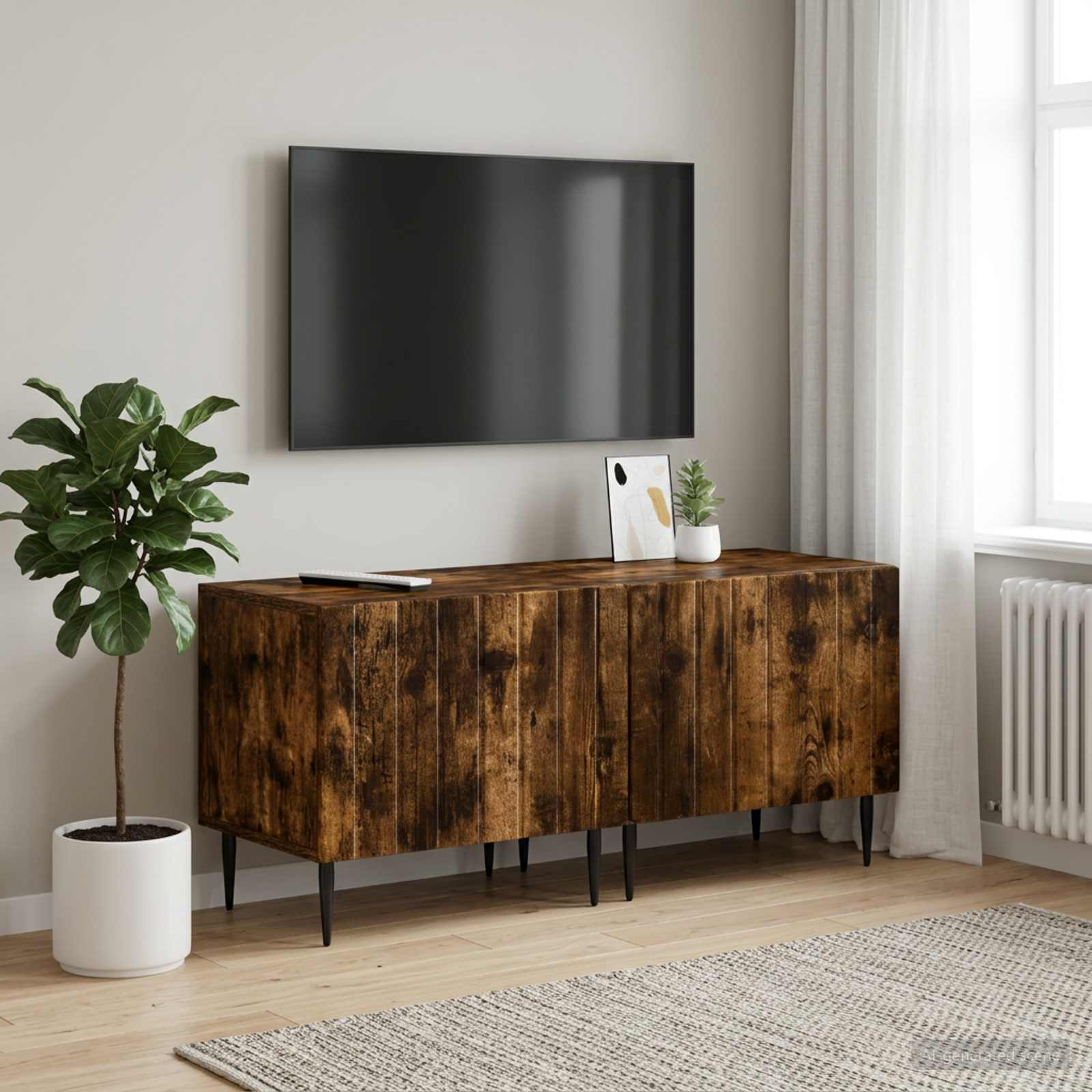 TV-Schrank Raucheiche Holzwerkstoff
