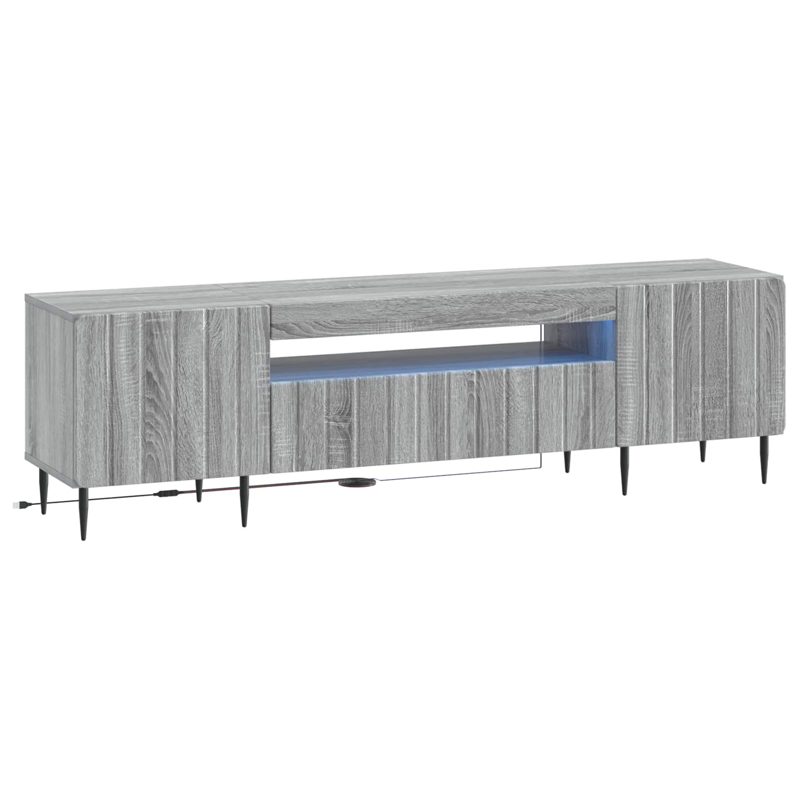 LED-TV-Schrank Sonoma-Grau Holzwerkstoff