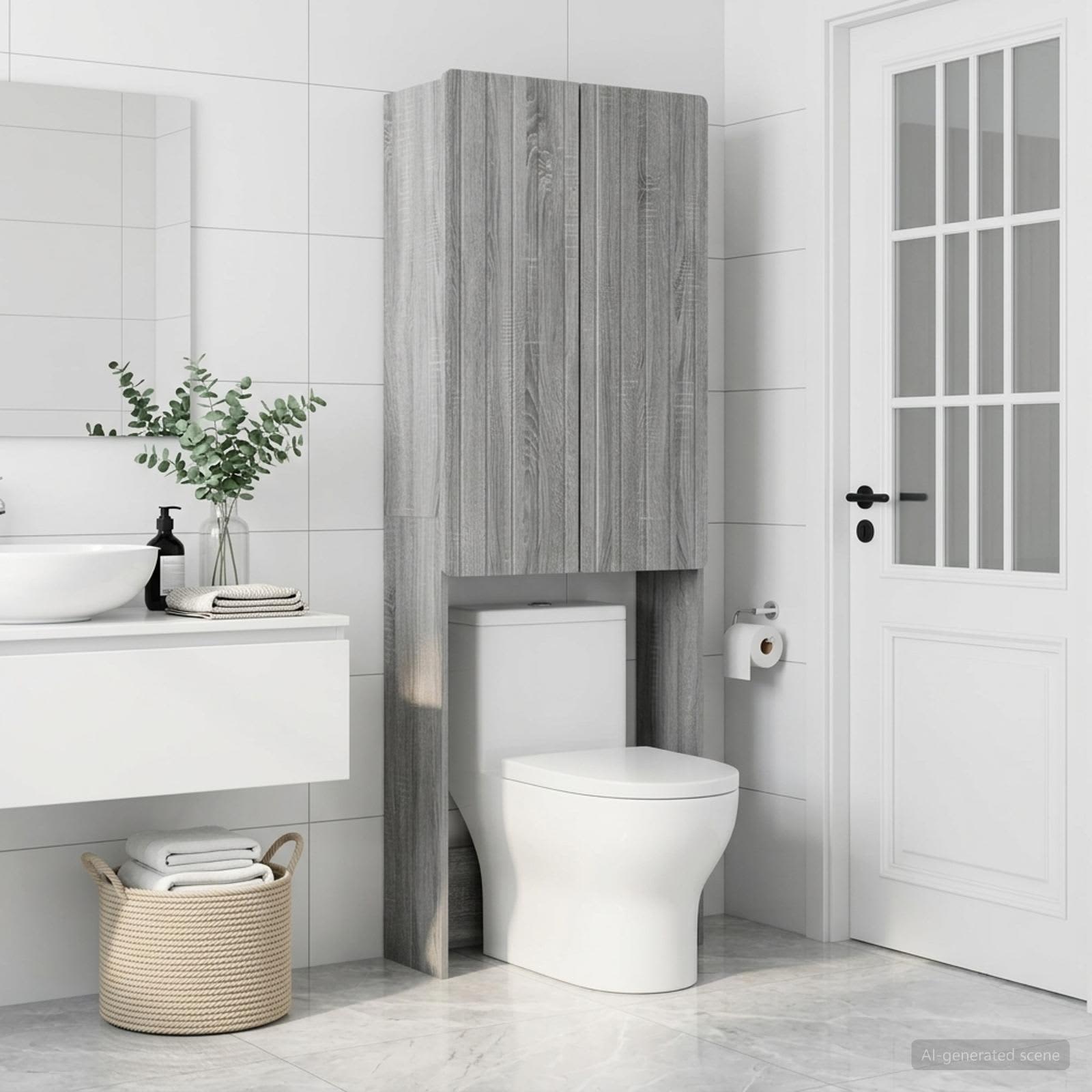 Toilettenschrank ZWOLLE Sonoma-Grau 66 x 25,5 x 190 cm