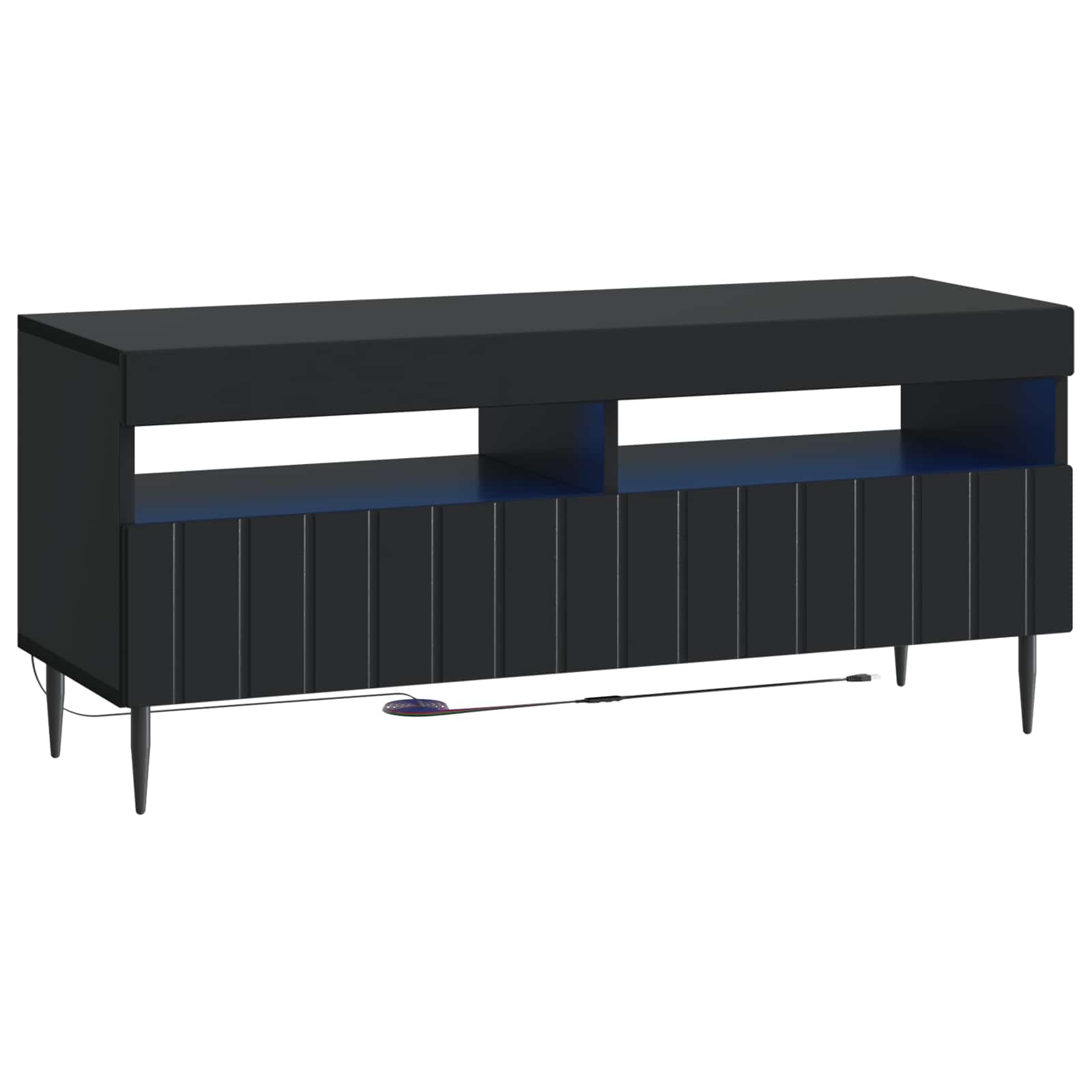 LED-TV-Schrank Schwarz Holzwerkstoff