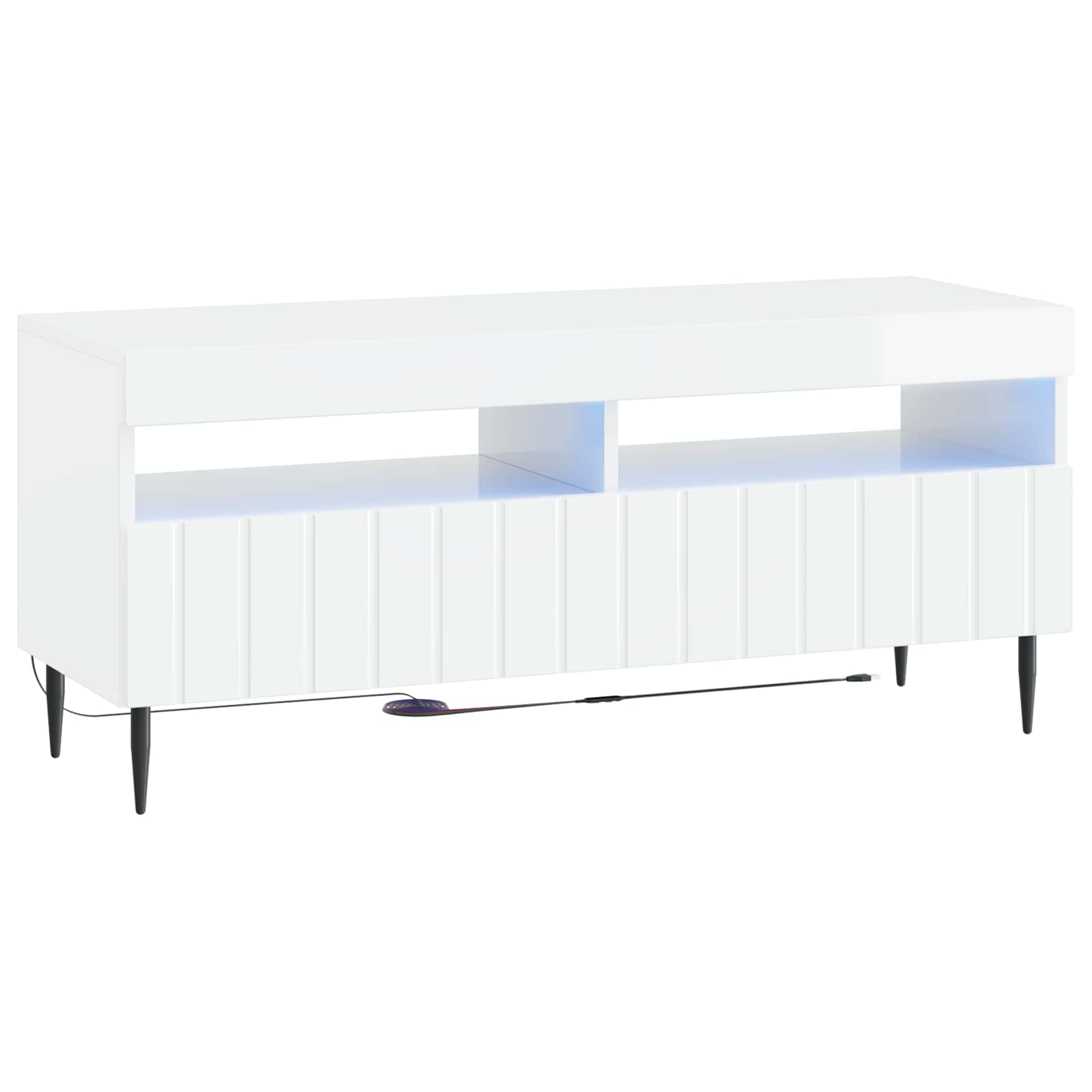 LED-TV-Schrank Hochglanz Weiß Holzwerkstoff