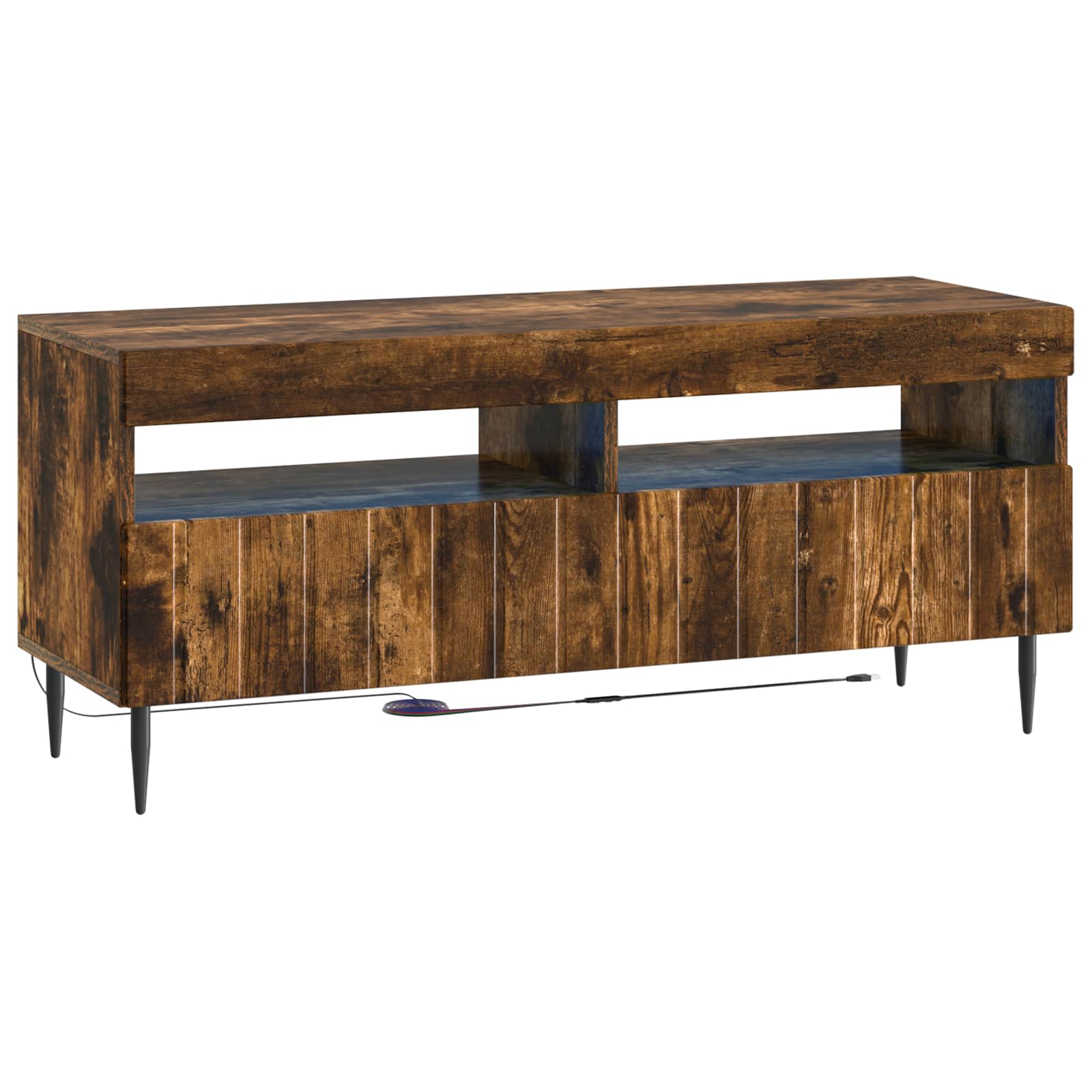 LED-TV-Schrank Raucheiche Holzwerkstoff