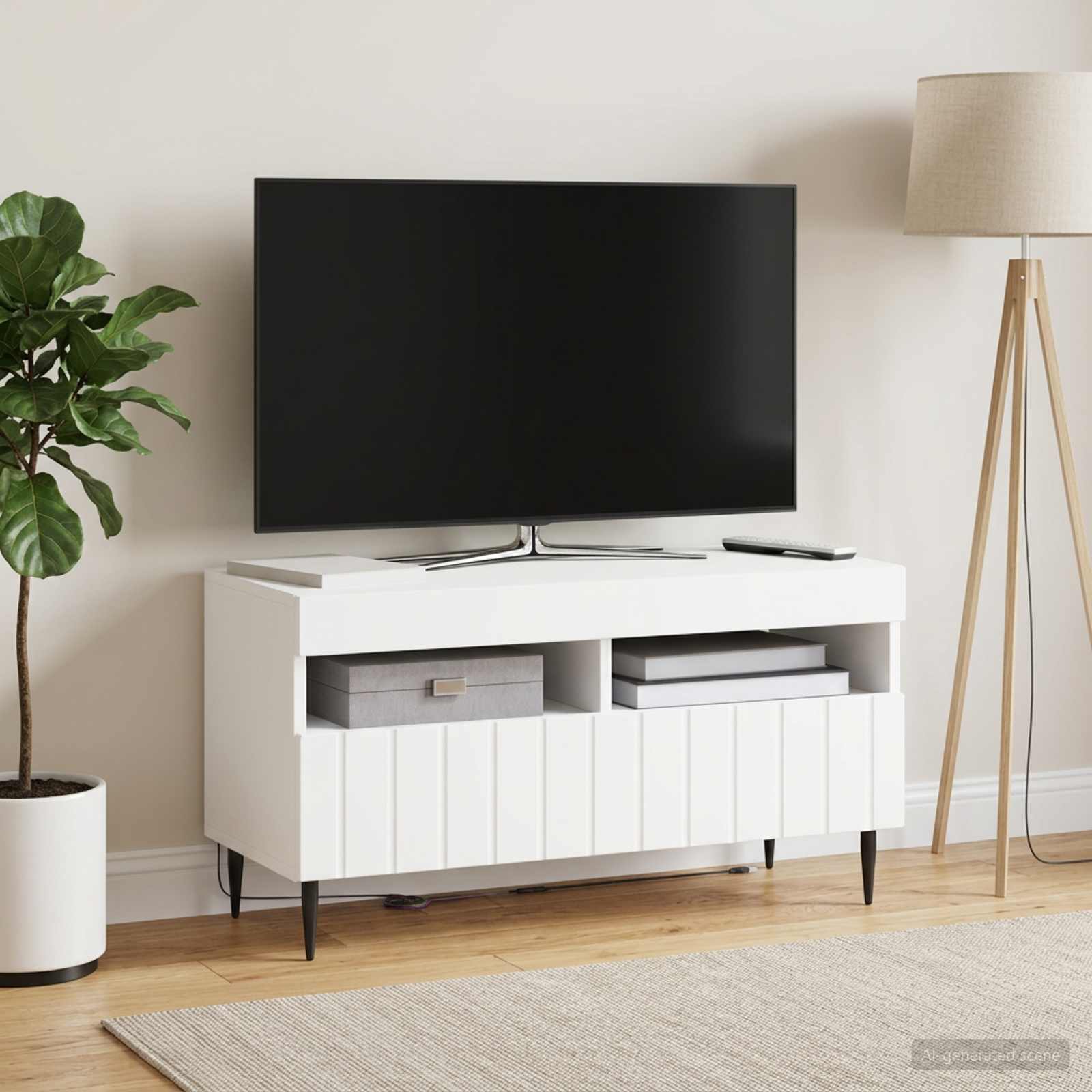 LED-TV-Schrank Weiß Holzwerkstoff