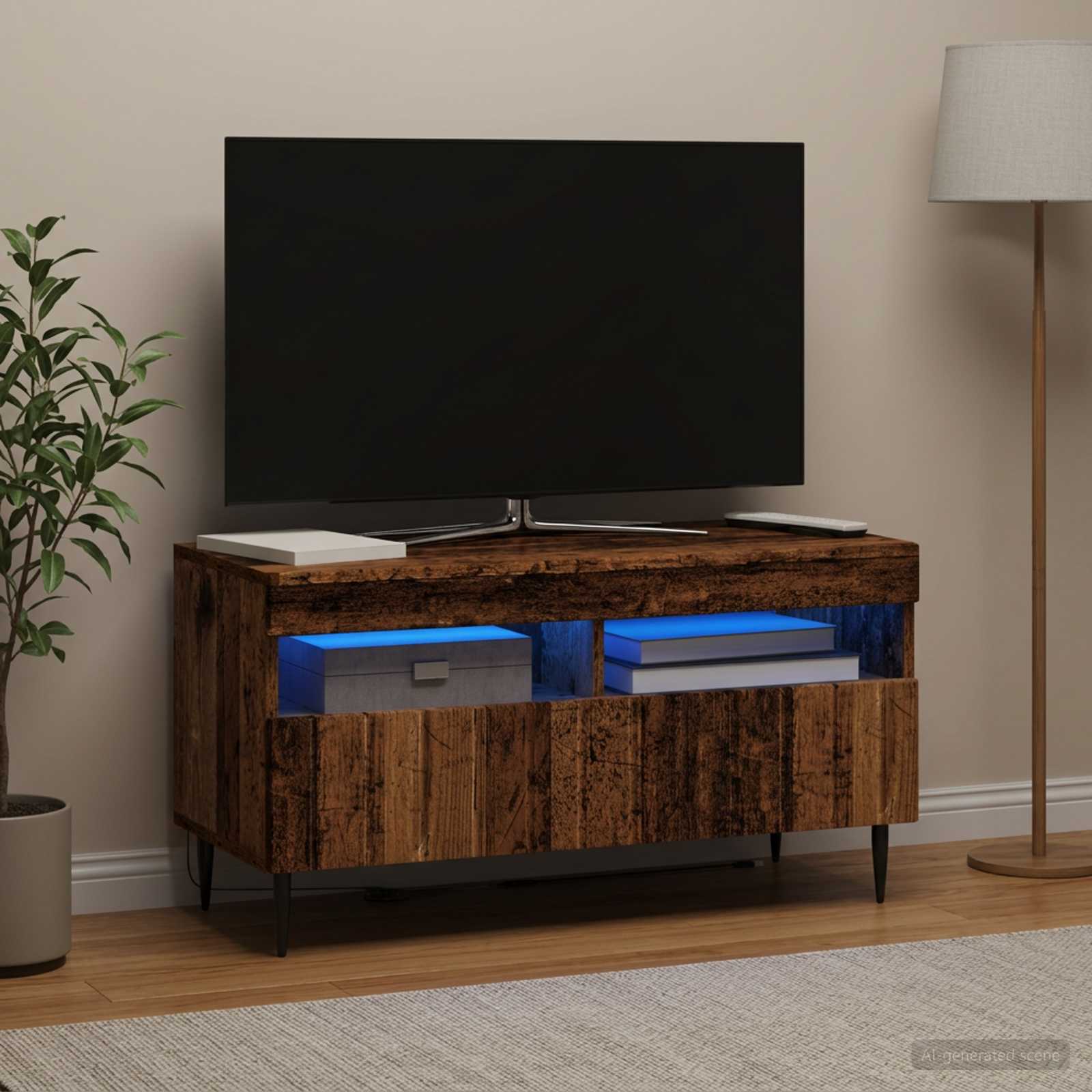 LED-TV-Schrank Altholz Holzwerkstoff