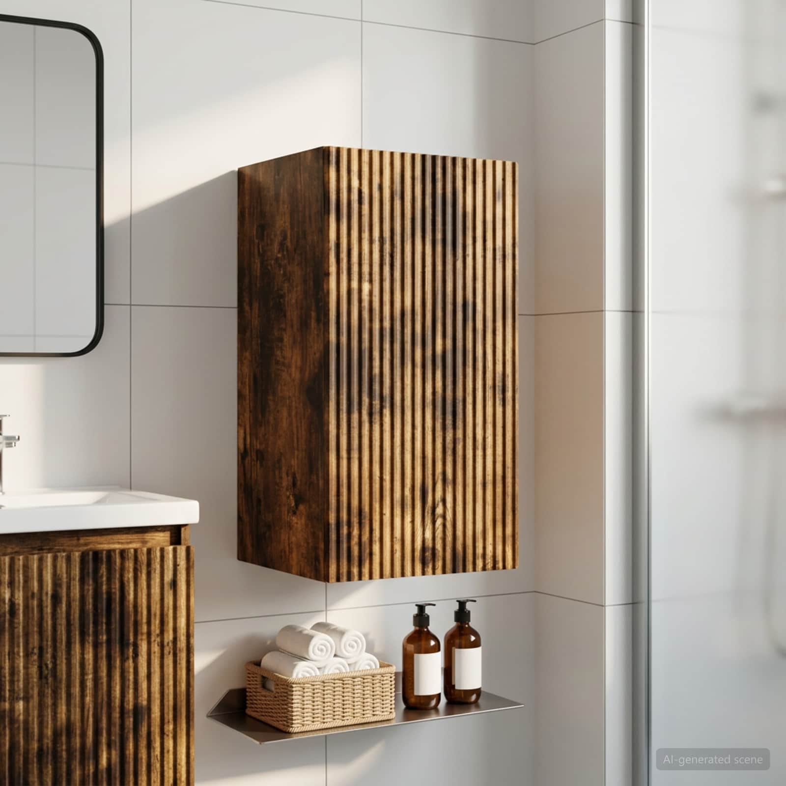 Badezimmer-Wandschrank ARNHEM Raucheiche 30 x 31 x 59 cm