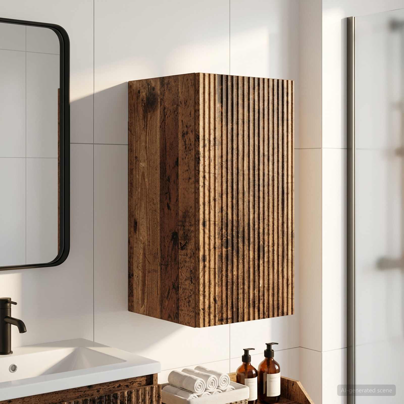 Badezimmer-Wandschrank ARNHEM Altholz 30 x 31 x 59 cm