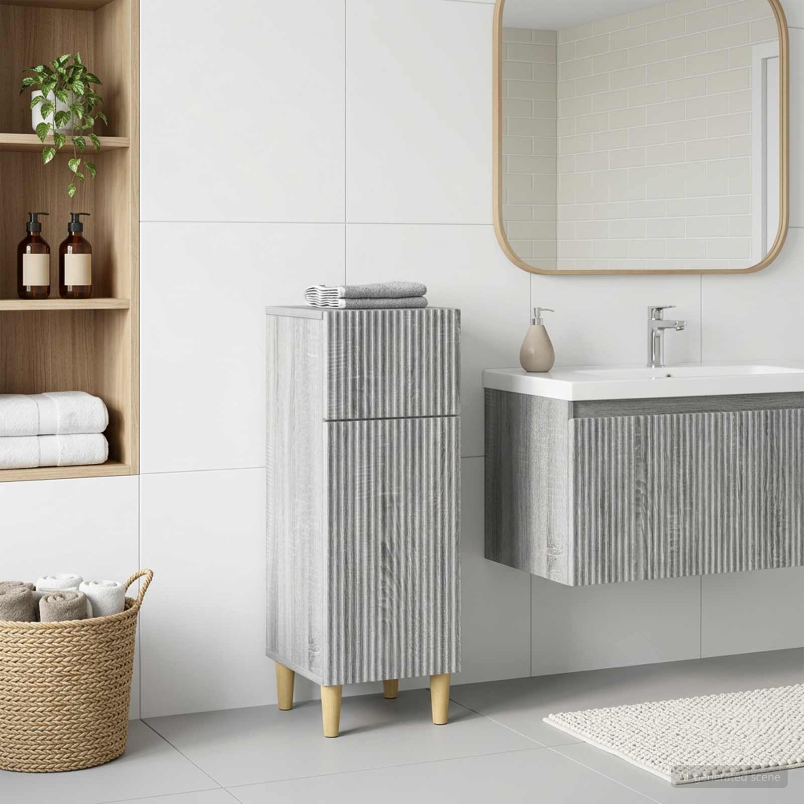 Badezimmer Aufbewahrungsschrank ARNHEM Sonoma-Grau
