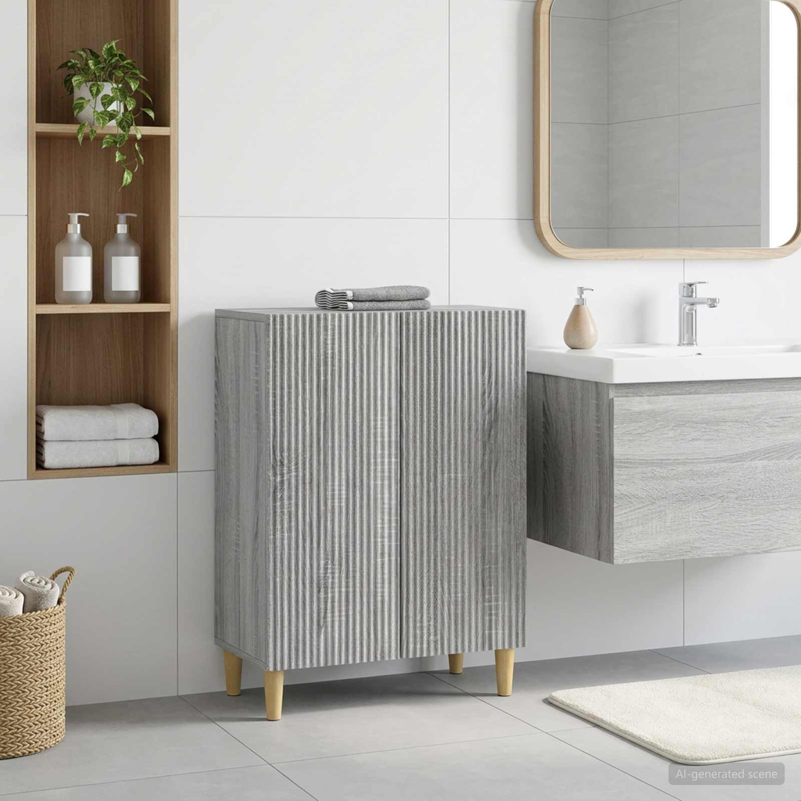 Badezimmer Aufbewahrungsschrank ARNHEM Sonoma-Grau
