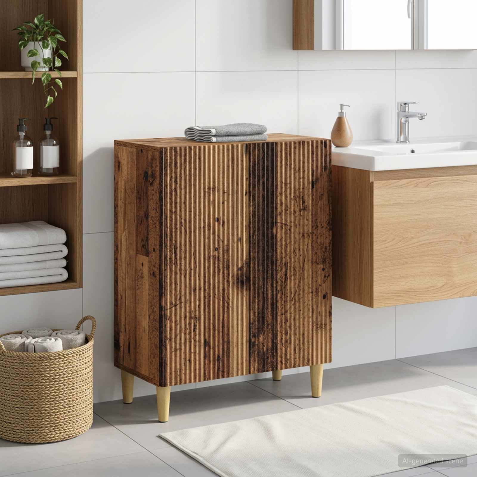 Badezimmer Aufbewahrungsschrank ARNHEM Altholz