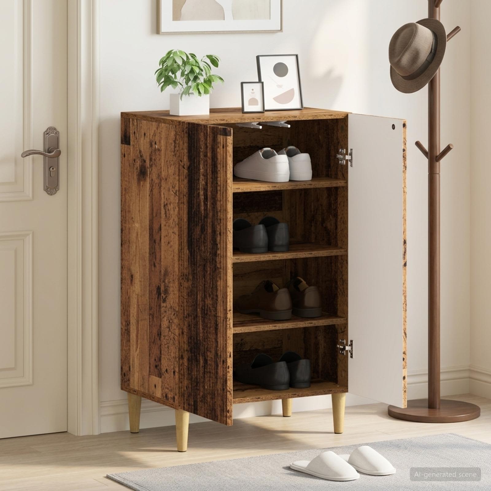 Schuhschrank ARNHEM 59,5 x 39,5 x 90 cm Holzwerkstoff Altholz