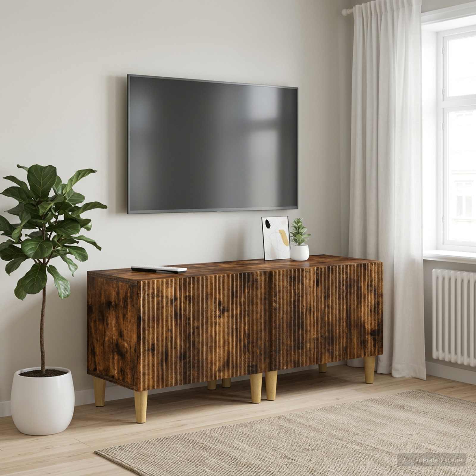 TV-Schrank Raucheiche Holzwerkstoff