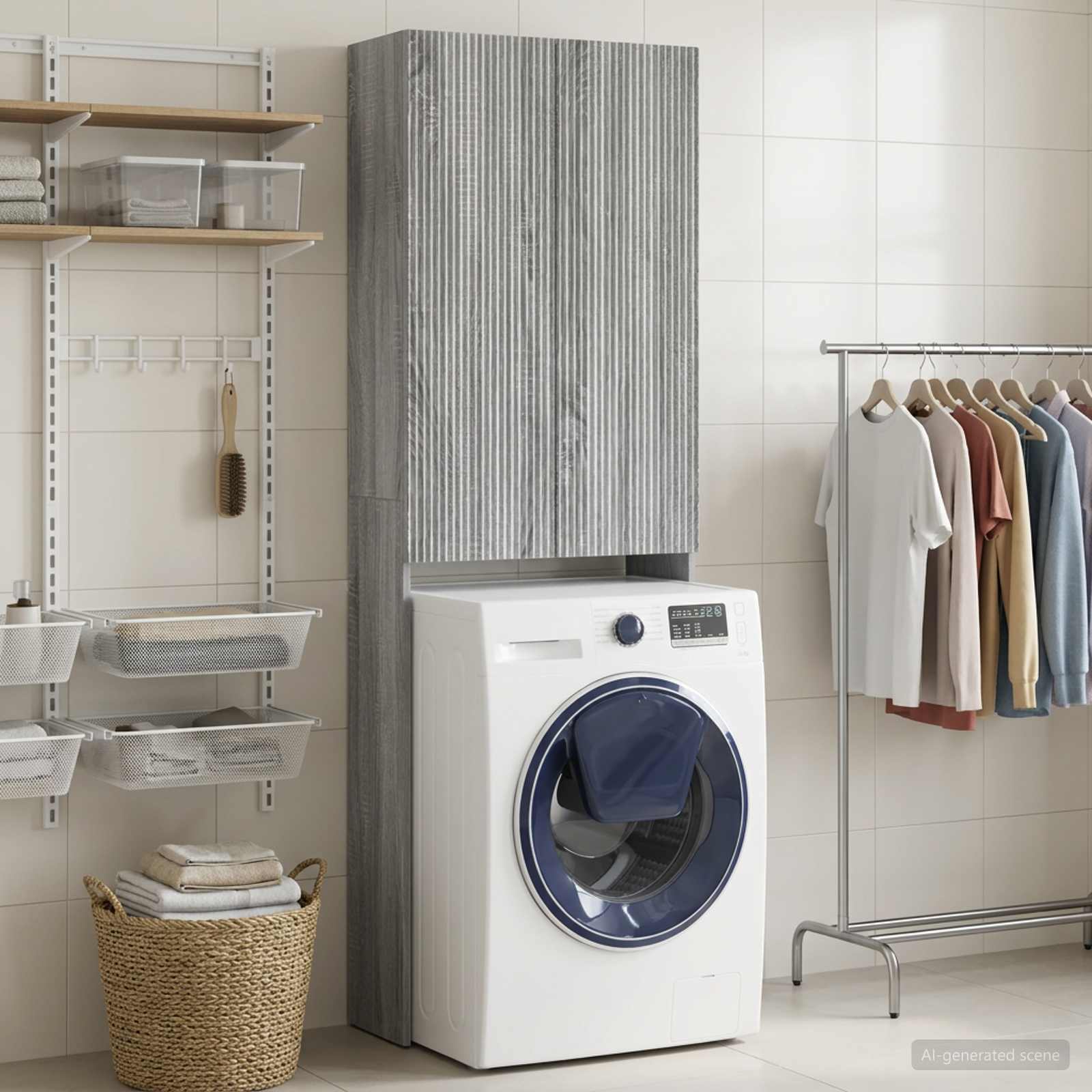 Toilettenschrank ARNHEM Sonoma-Grau 66 x 25,5 x 190 cm