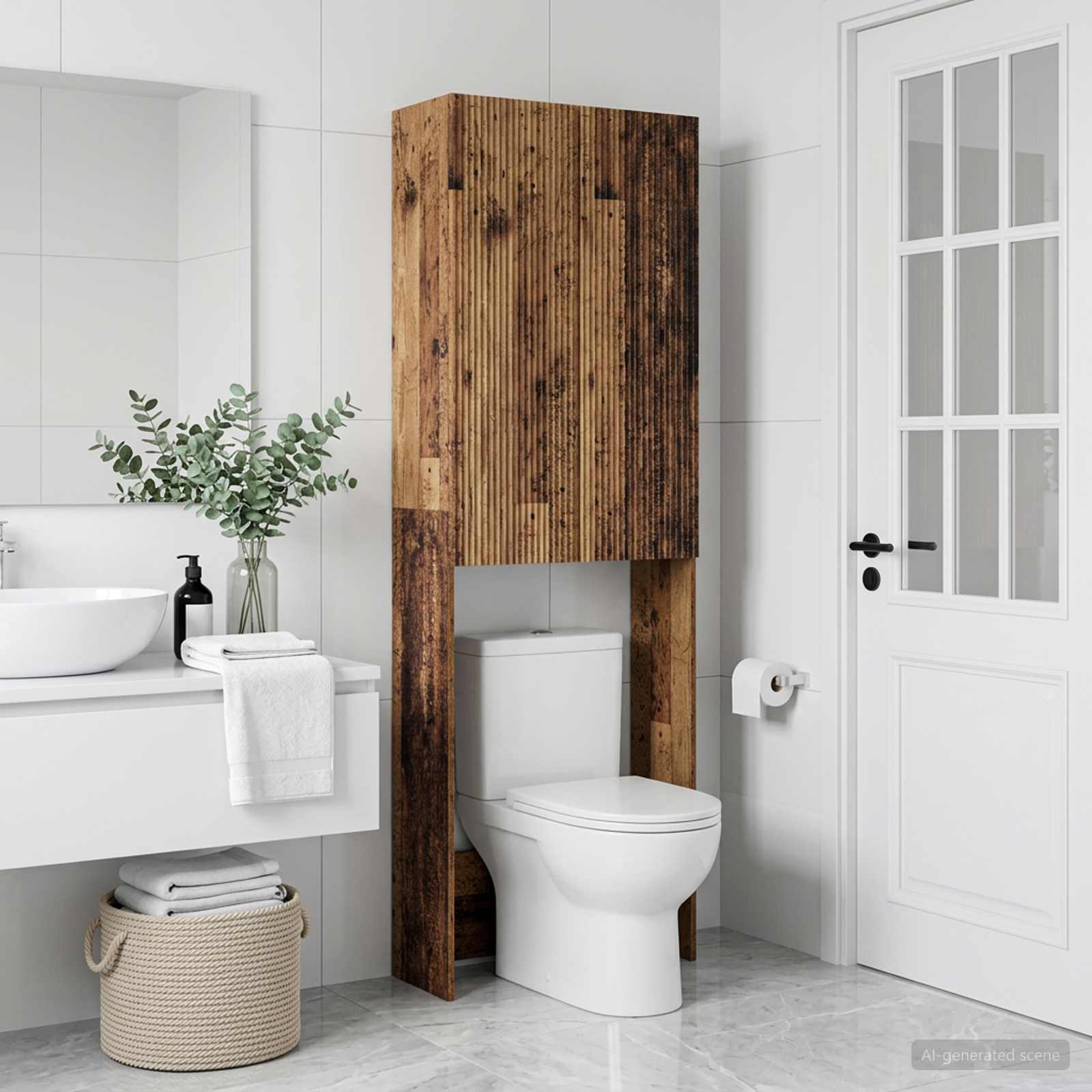 Toilettenschrank ARNHEM Altholz 66 x 25,5 x 190 cm