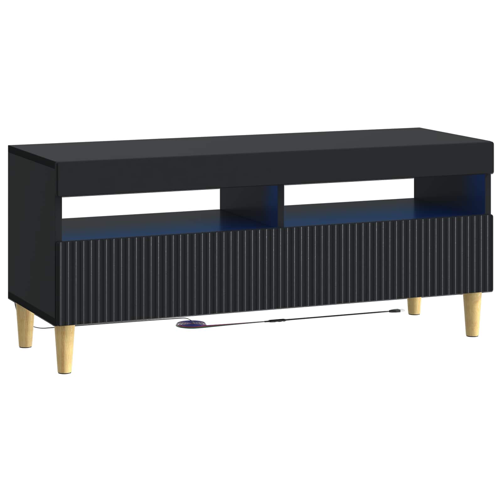 LED-TV-Schrank Schwarz Holzwerkstoff