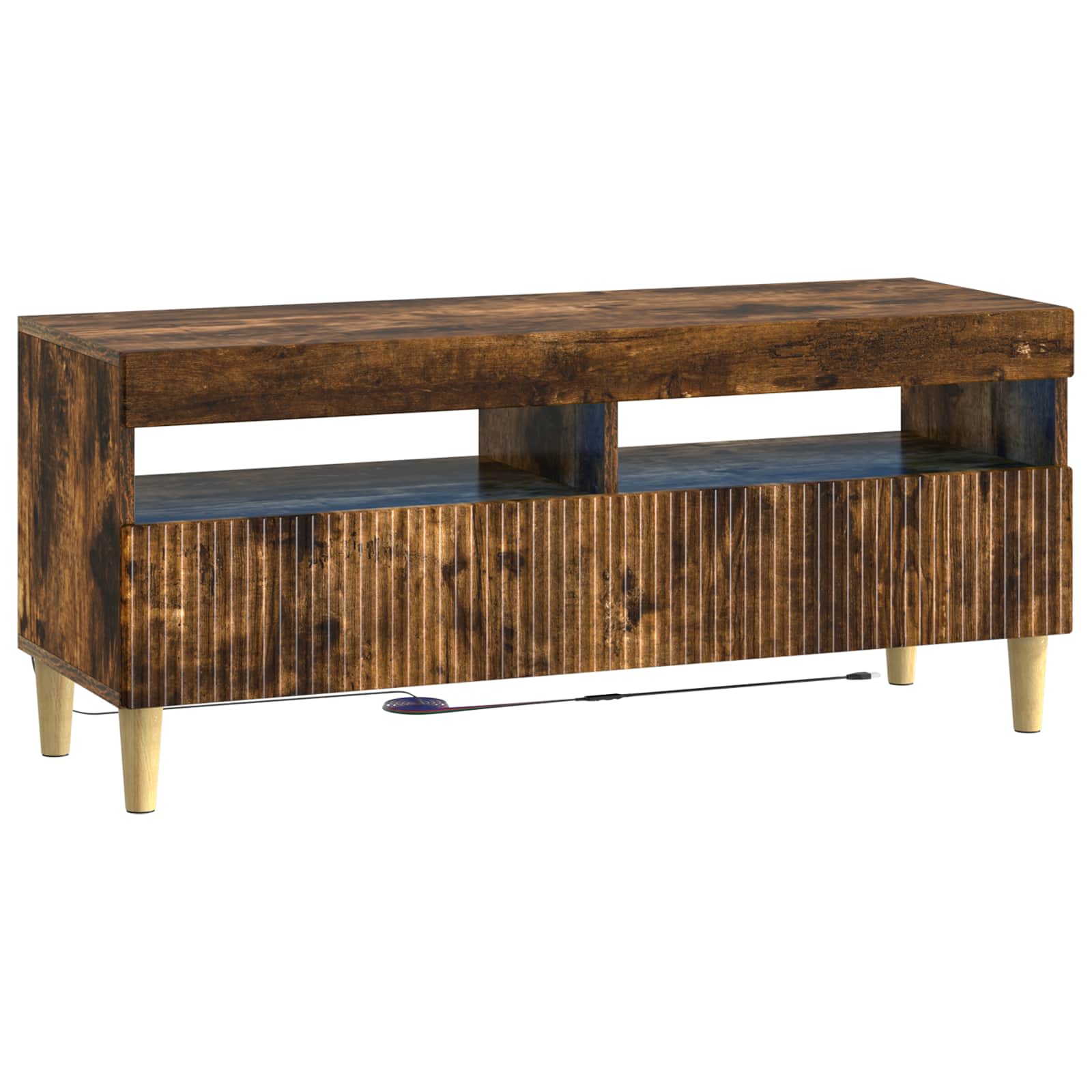 LED-TV-Schrank Raucheiche Holzwerkstoff