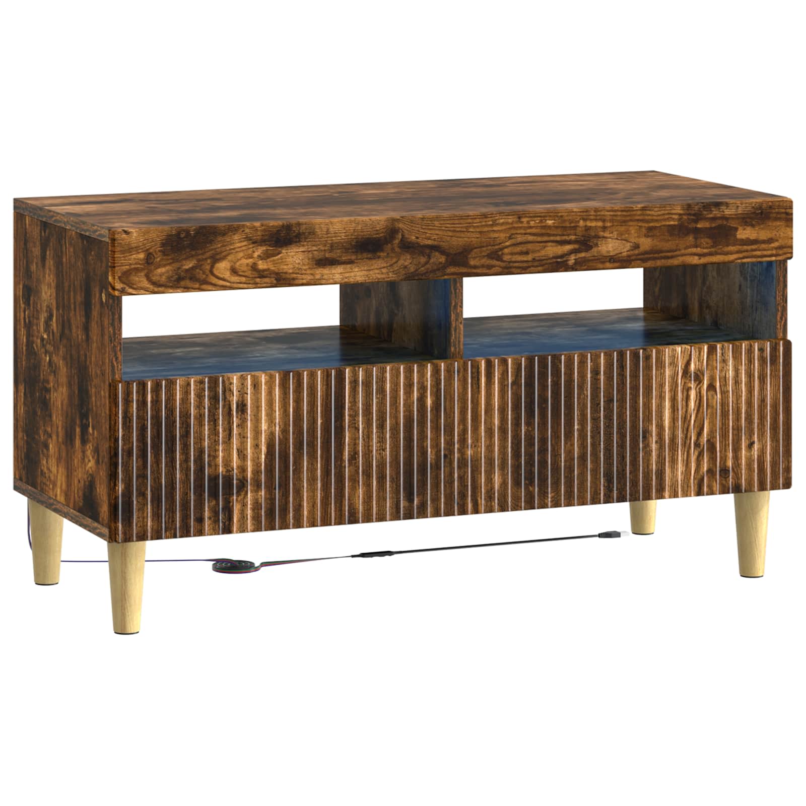 LED-TV-Schrank Raucheiche Holzwerkstoff