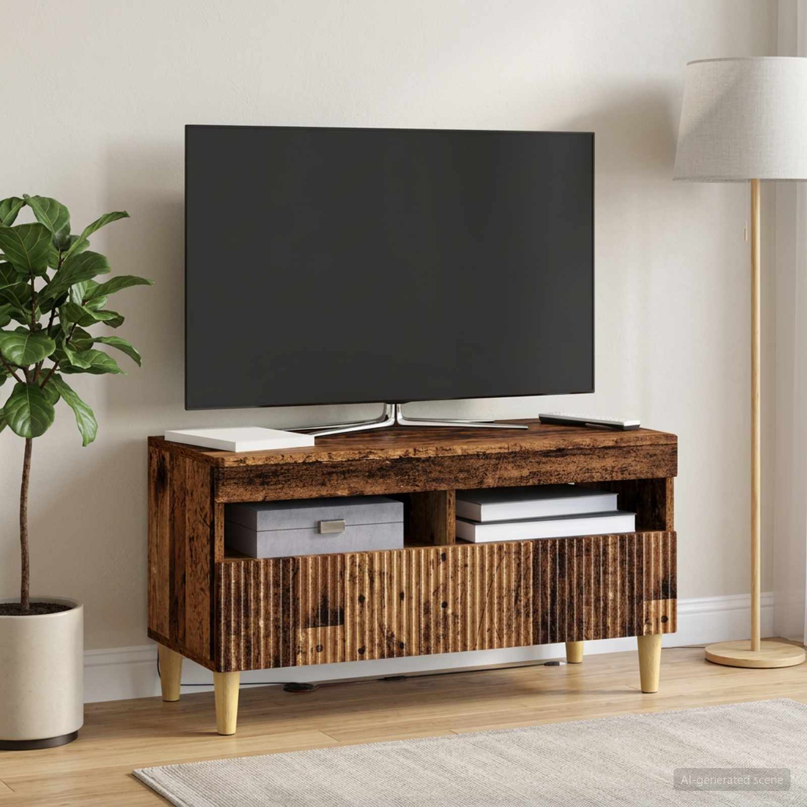 LED-TV-Schrank Altholz Holzwerkstoff