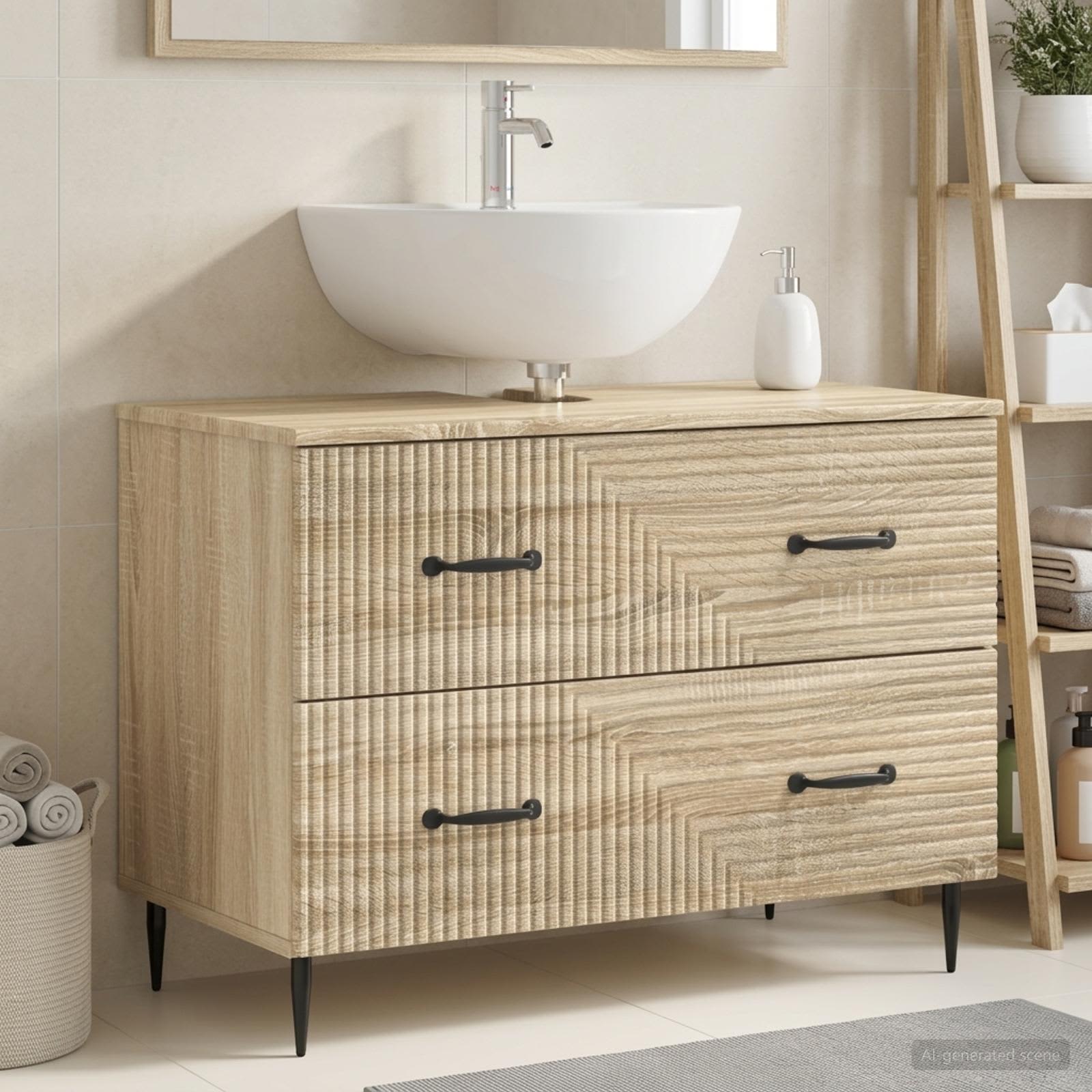 Waschbeckenschrank HAARLEM Sonoma-Eiche 82 x 41 x 58,5 cm