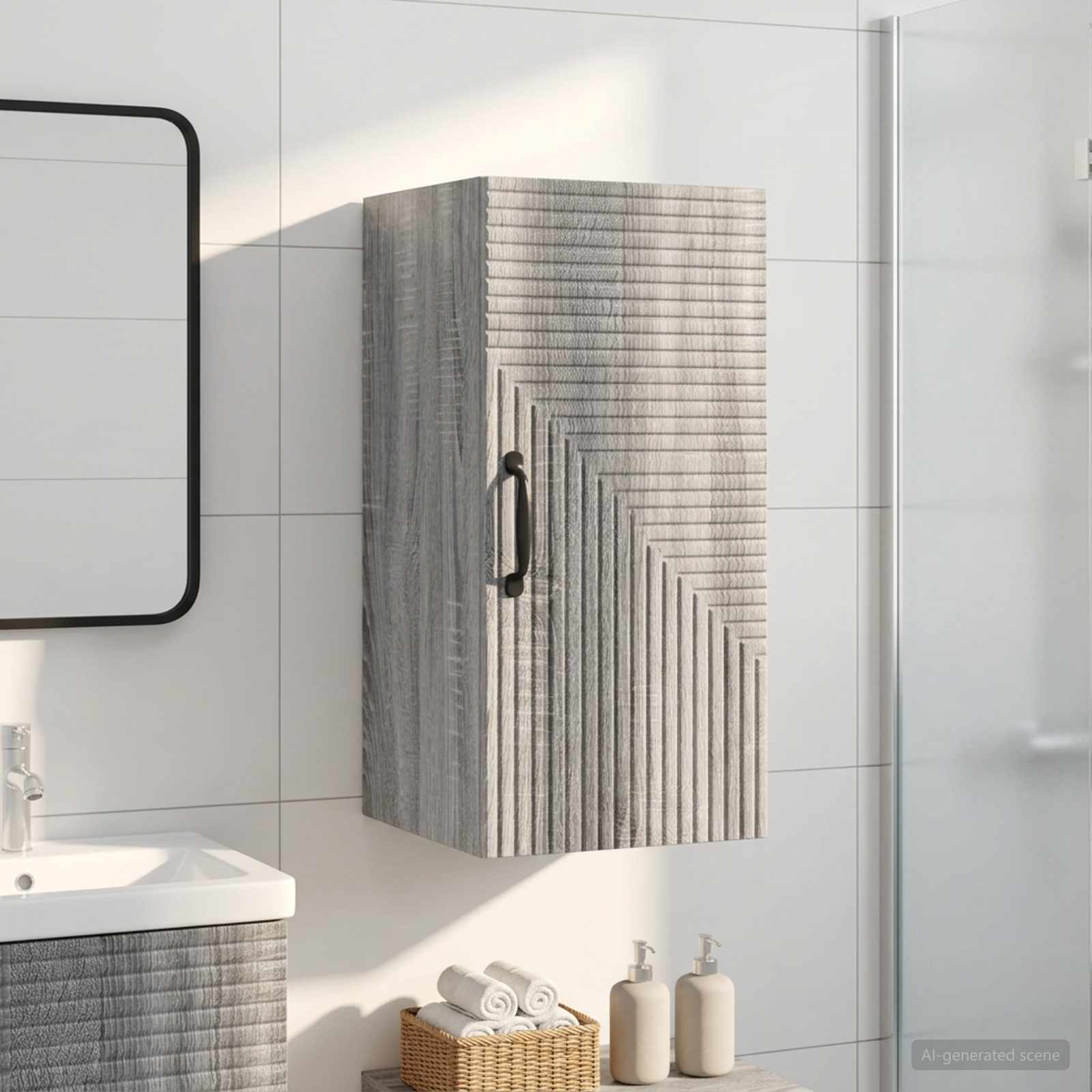 Badezimmer-Wandschrank HAARLEM Sonoma-Grau 30 x 31 x 59 cm