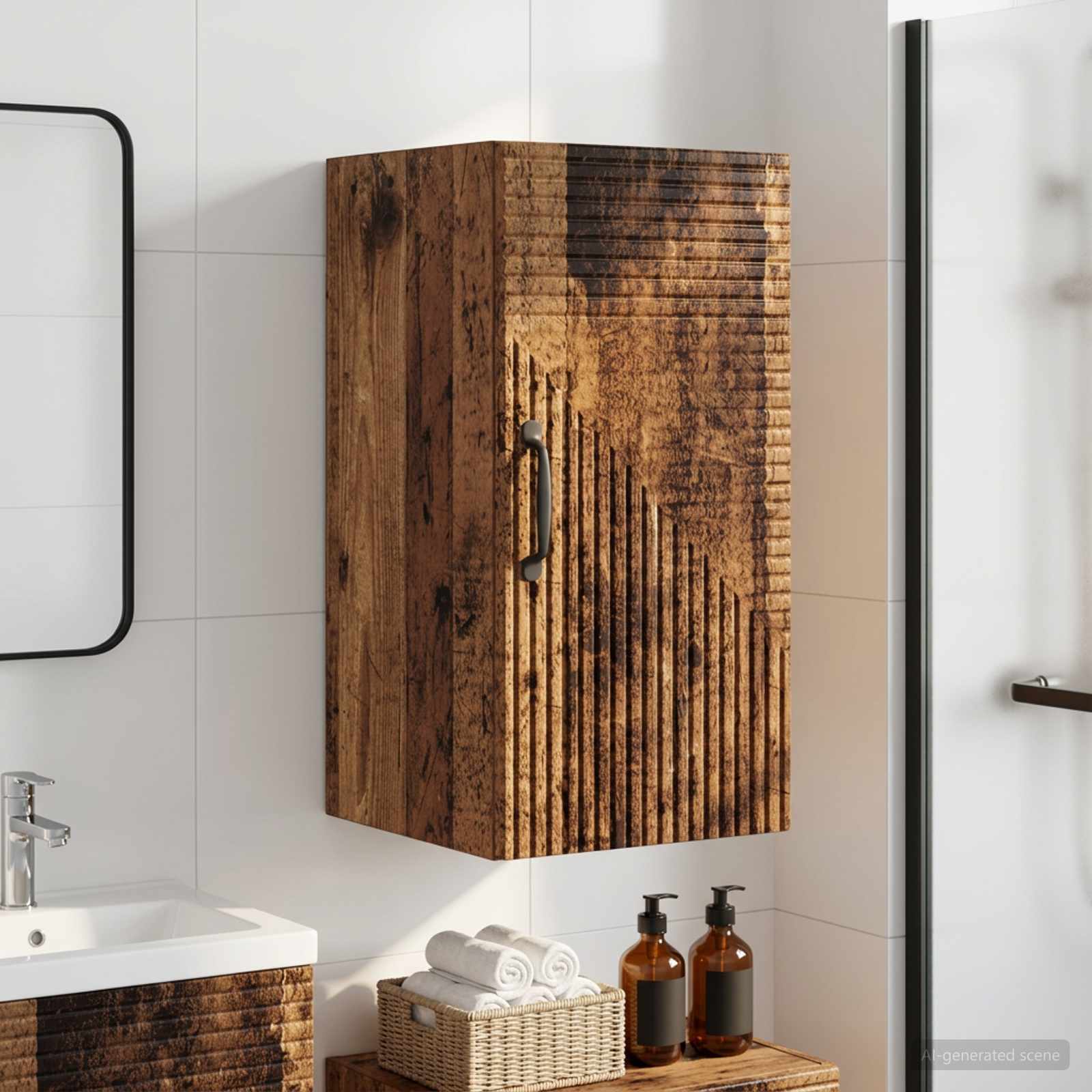Badezimmer-Wandschrank HAARLEM Altholz 30 x 31 x 59 cm