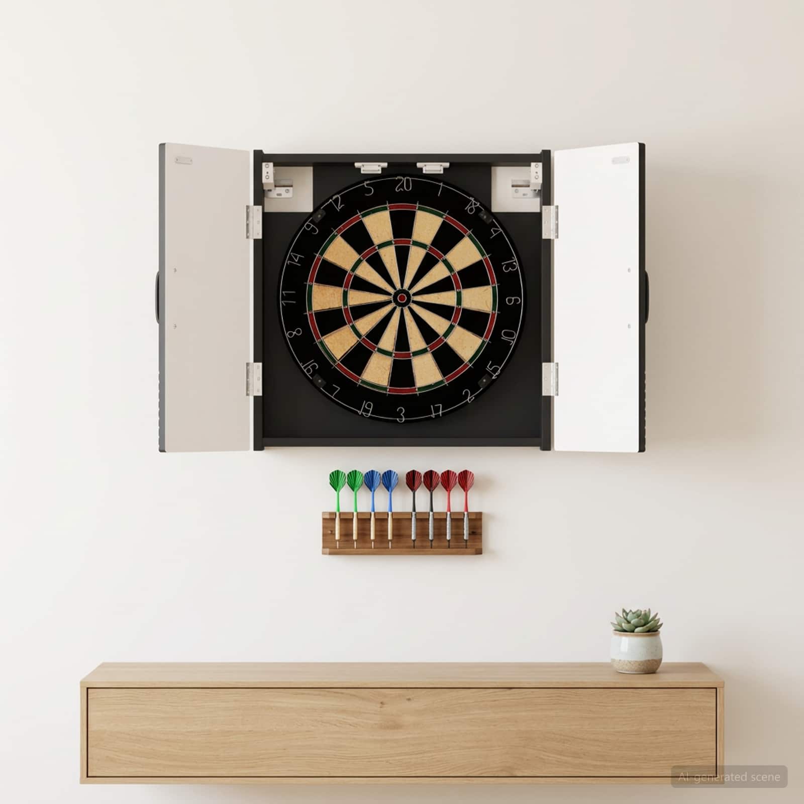 Dartboard Schrank UTRECHT Schwarz 52,5 x 10,5 x 53,5 cm