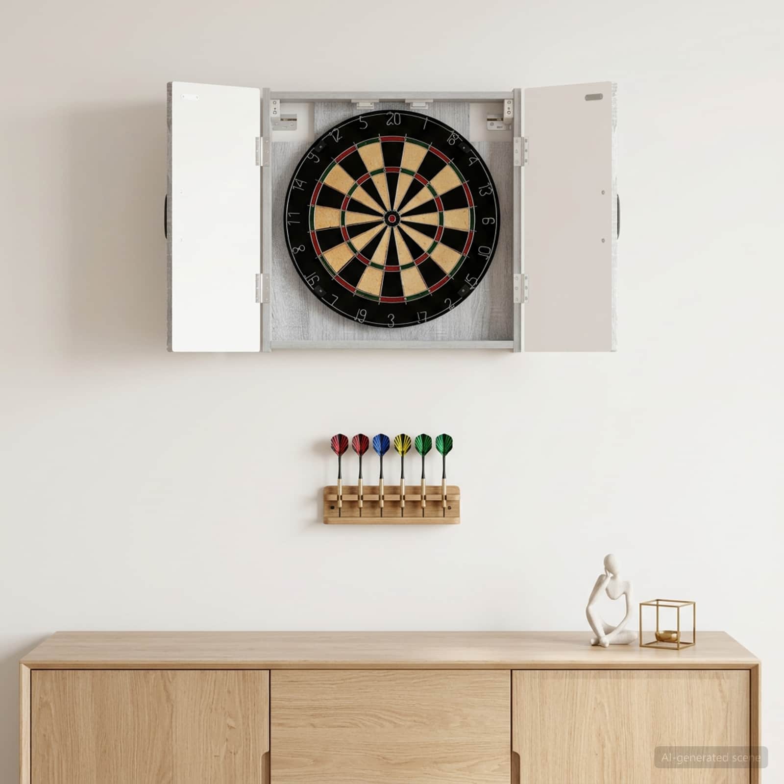 Dartboard Schrank UTRECHT Sonoma-Grau 52,5 x 10,5 x 53,5 cm