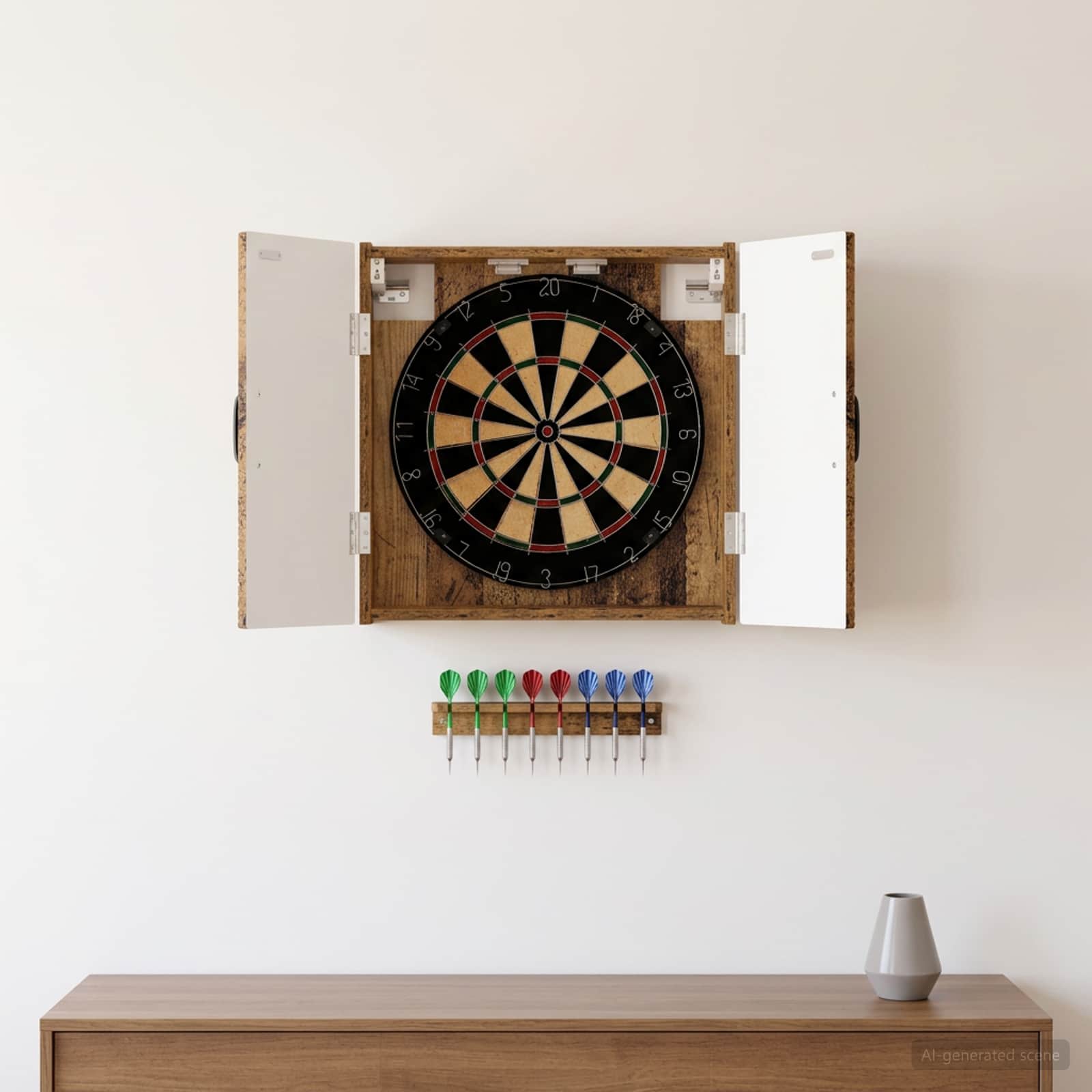 Dartboard Schrank HOORN Altholz 52,5 x 10,5 x 53,5 cm