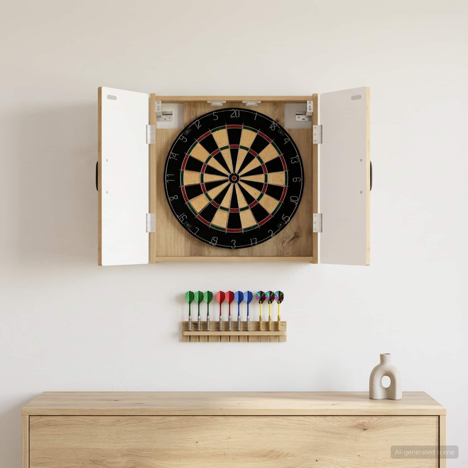 Dartboard Schrank HOORN Artisan-Eiche 52,5 x 10,5 x 53,5 cm