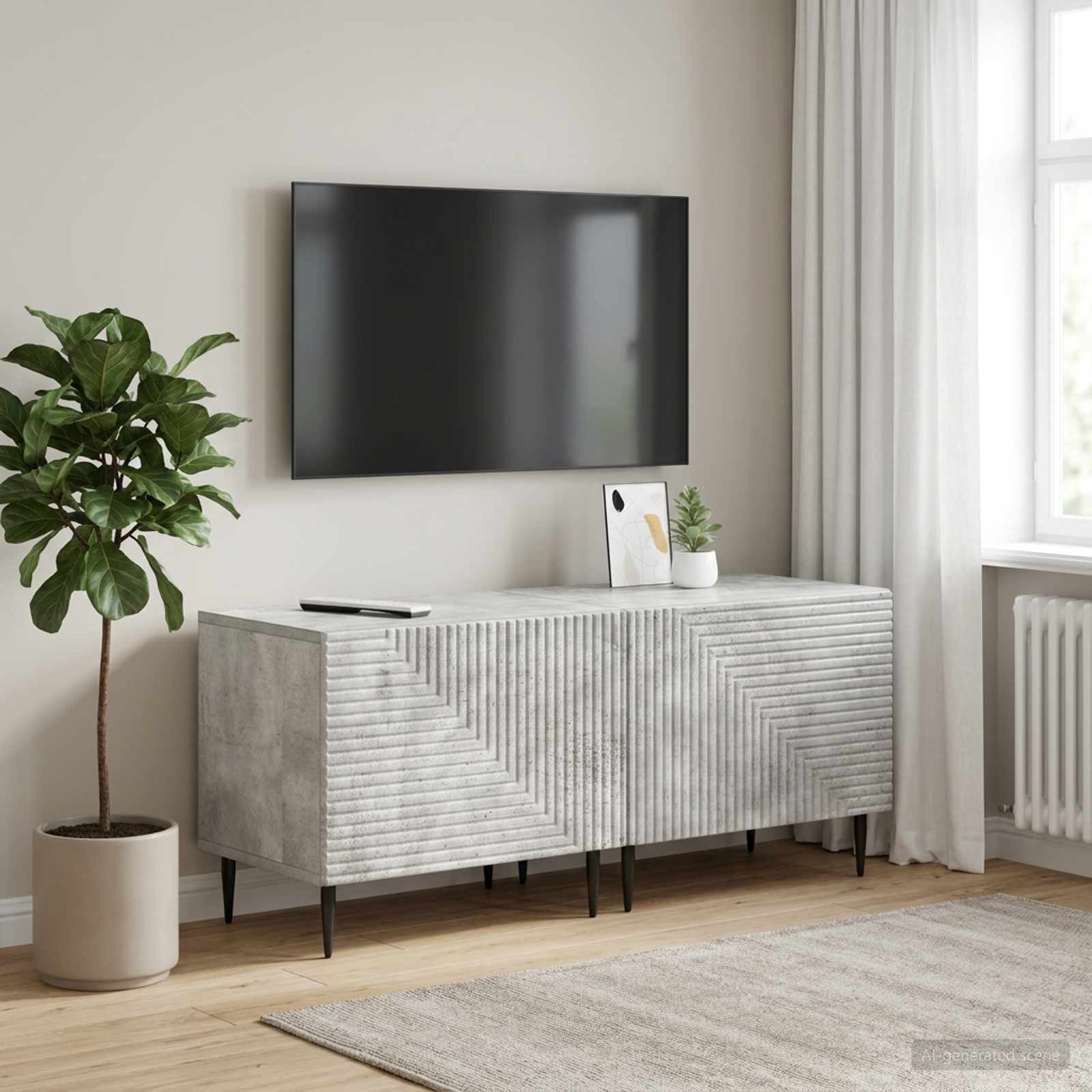 TV-Schrank Betongrau Holzwerkstoff