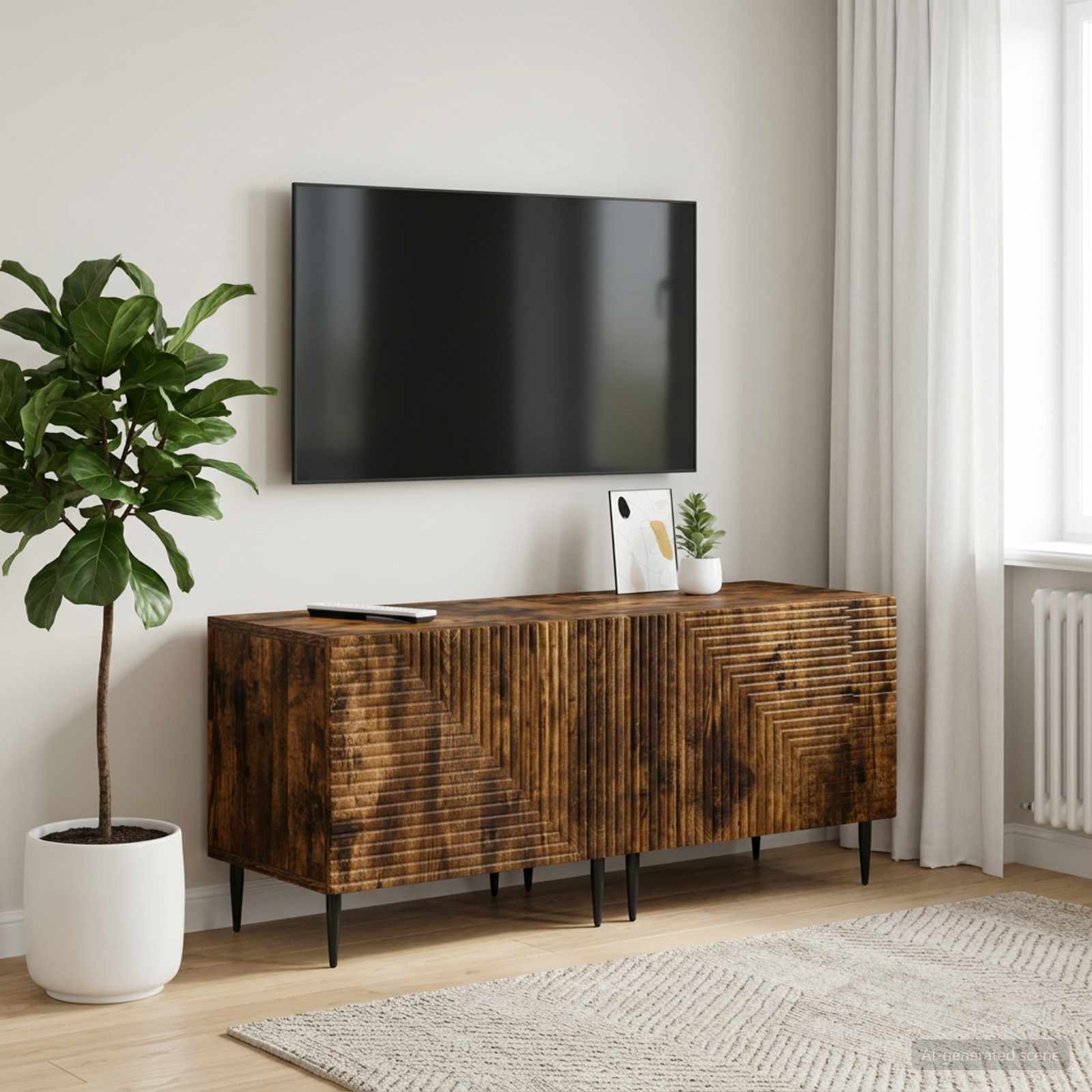 TV-Schrank Raucheiche Holzwerkstoff
