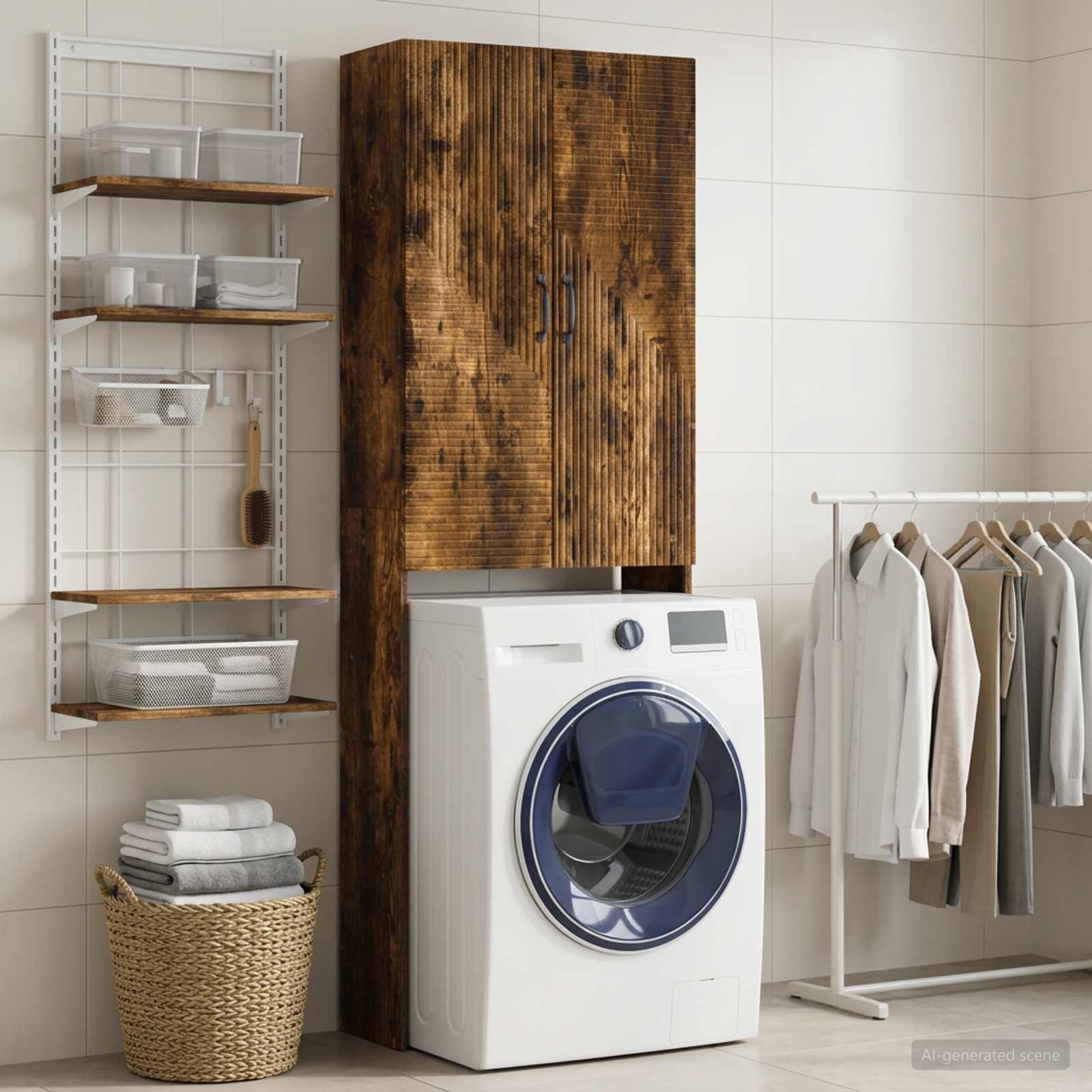 Toilettenschrank HAARLEM Raucheiche 66 x 25,5 x 190 cm