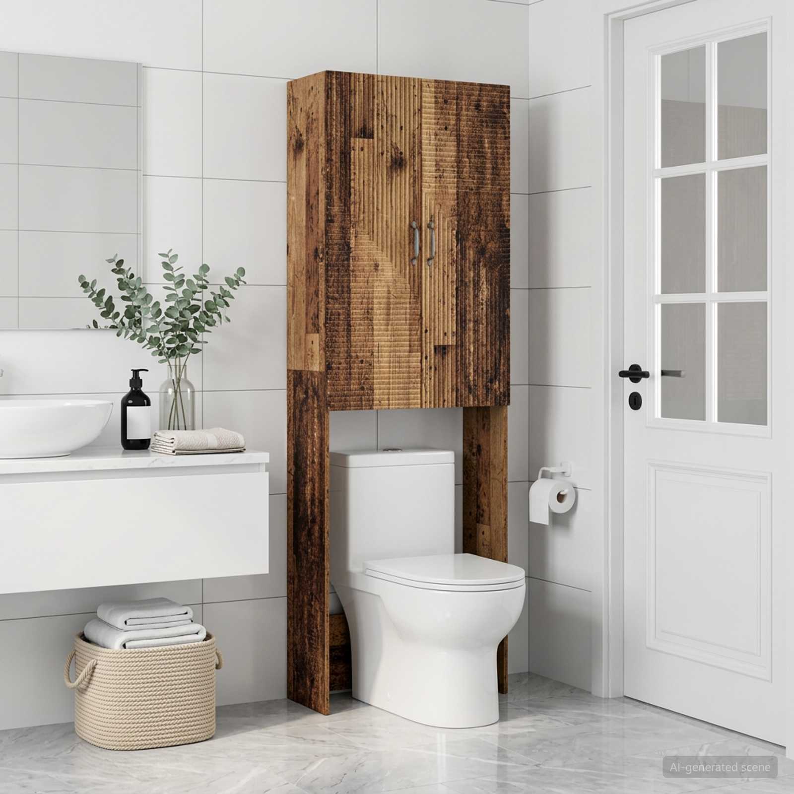 Toilettenschrank HAARLEM Altholz 66 x 25,5 x 190 cm