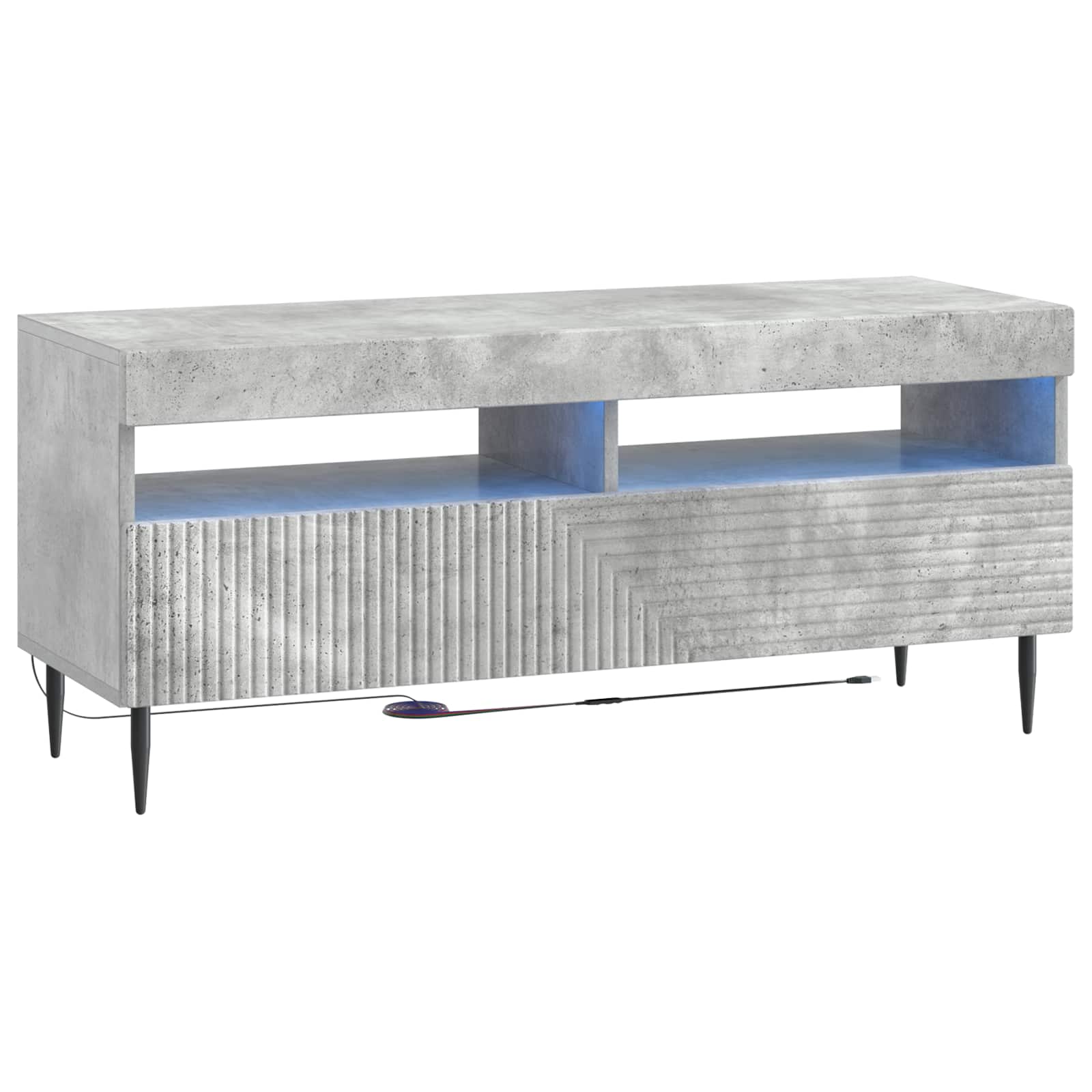 LED-TV-Schrank Betongrau Holzwerkstoff