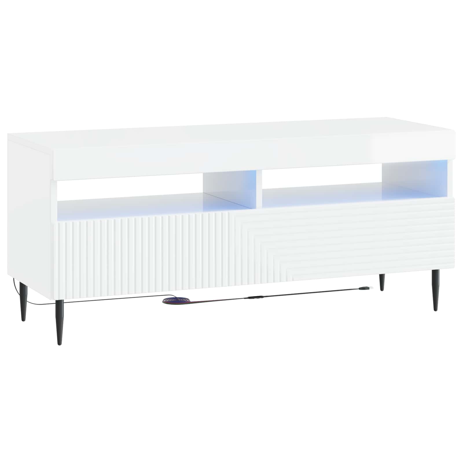 LED-TV-Schrank Hochglanz Weiß Holzwerkstoff