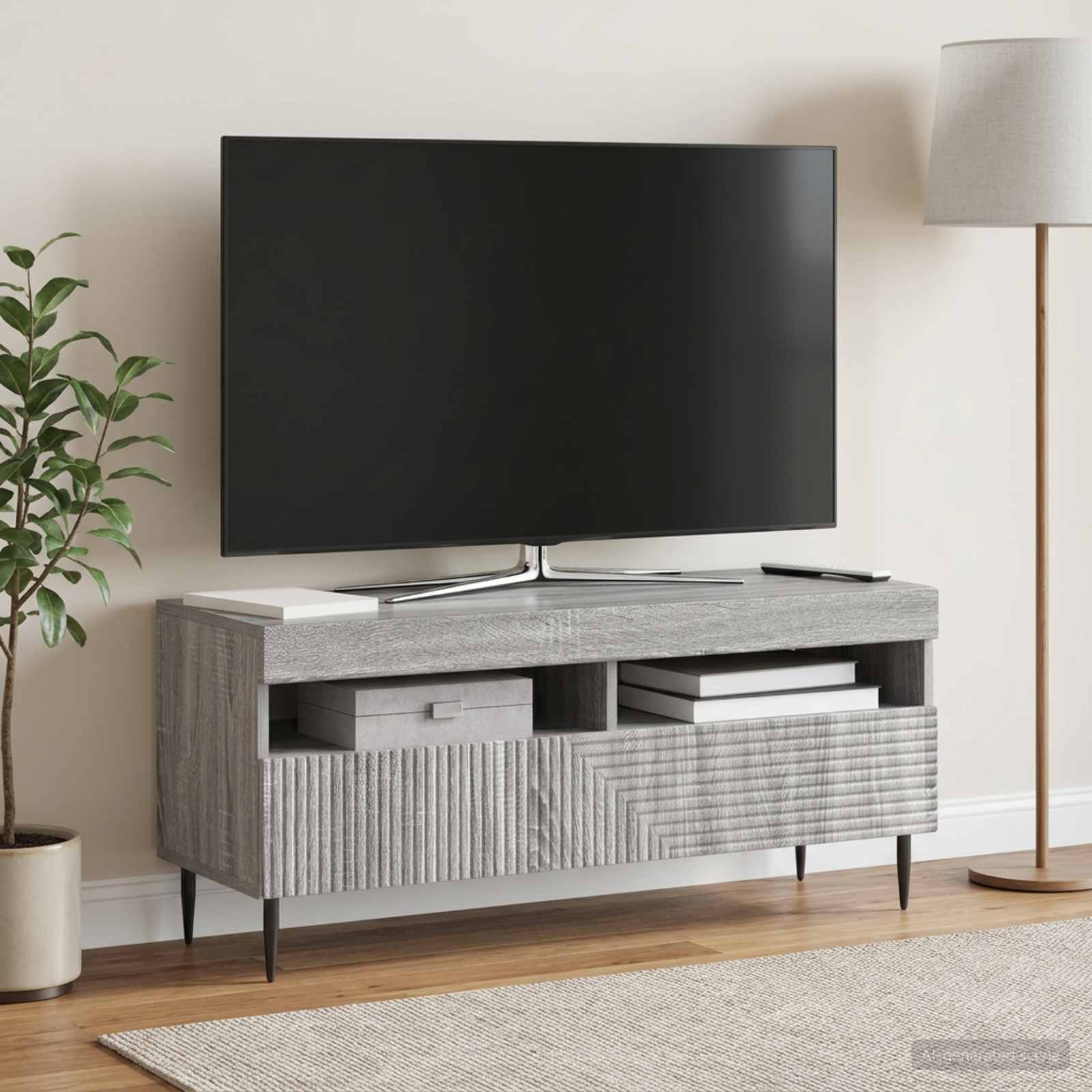 LED-TV-Schrank Sonoma-Grau Holzwerkstoff