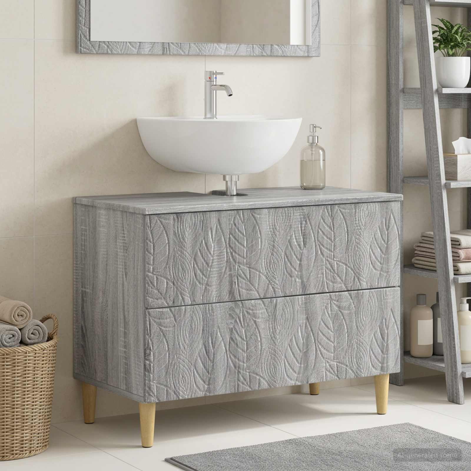 Waschbeckenschrank DELFT Sonoma-Grau 82 x 41 x 59 cm