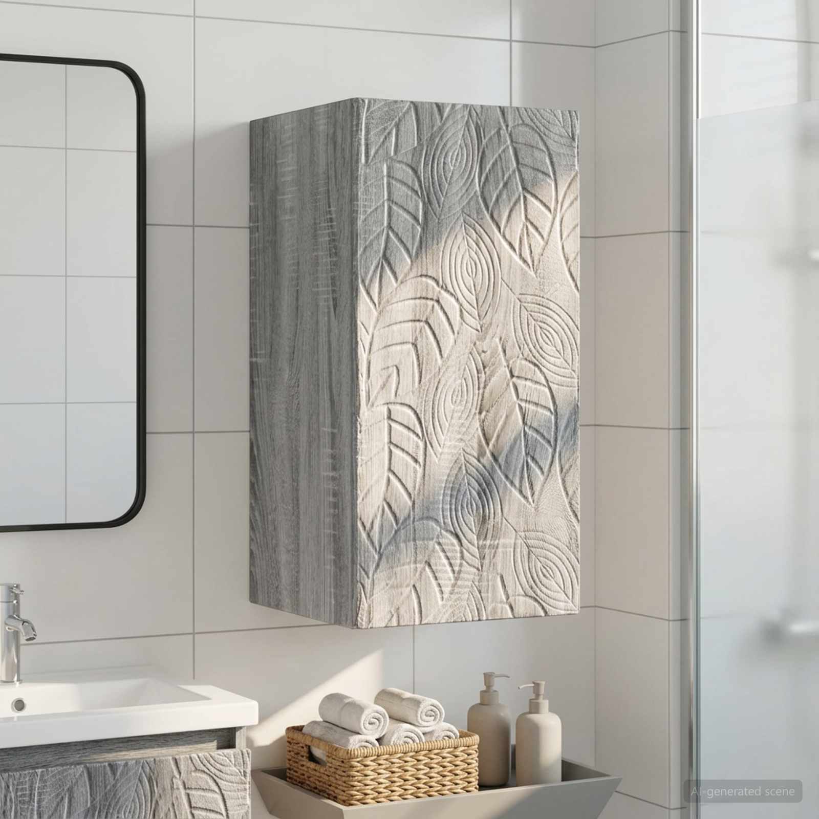Badezimmer-Wandschrank DELFT Sonoma-Grau 30 x 31 x 59 cm