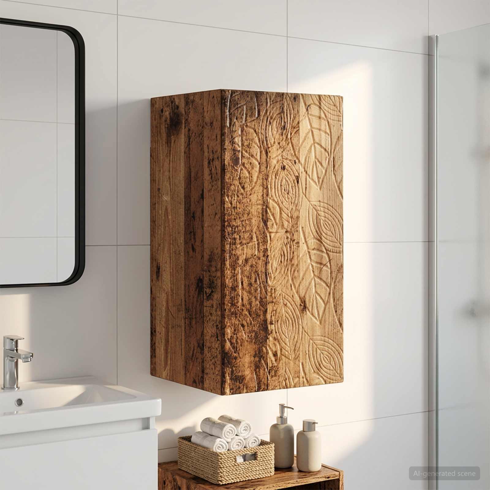 Badezimmer-Wandschrank DELFT Altholz 30 x 31 x 59 cm