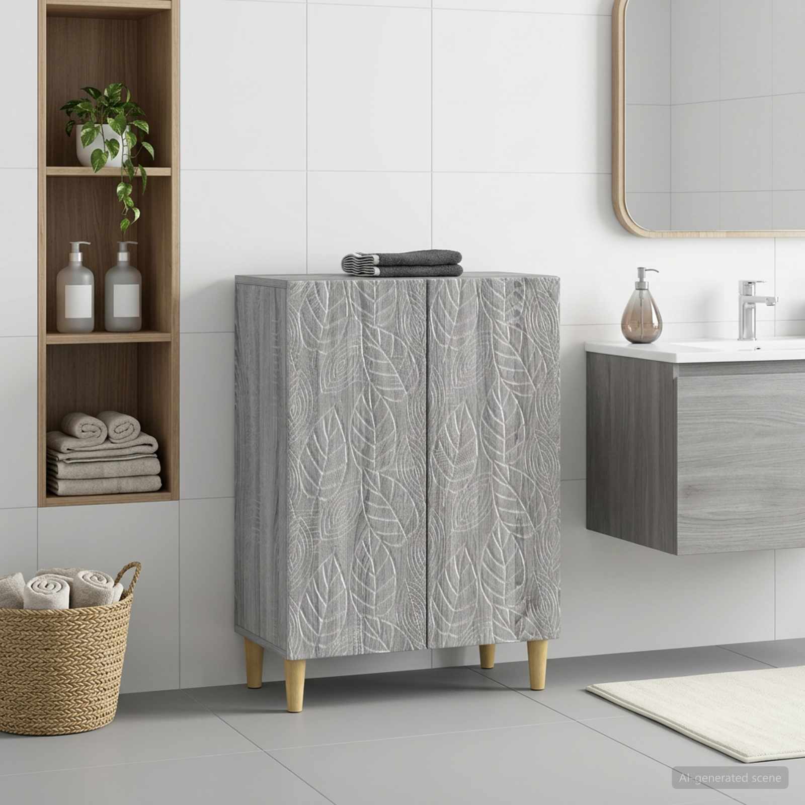 Badezimmer Aufbewahrungsschrank DELFT Sonoma-Grau